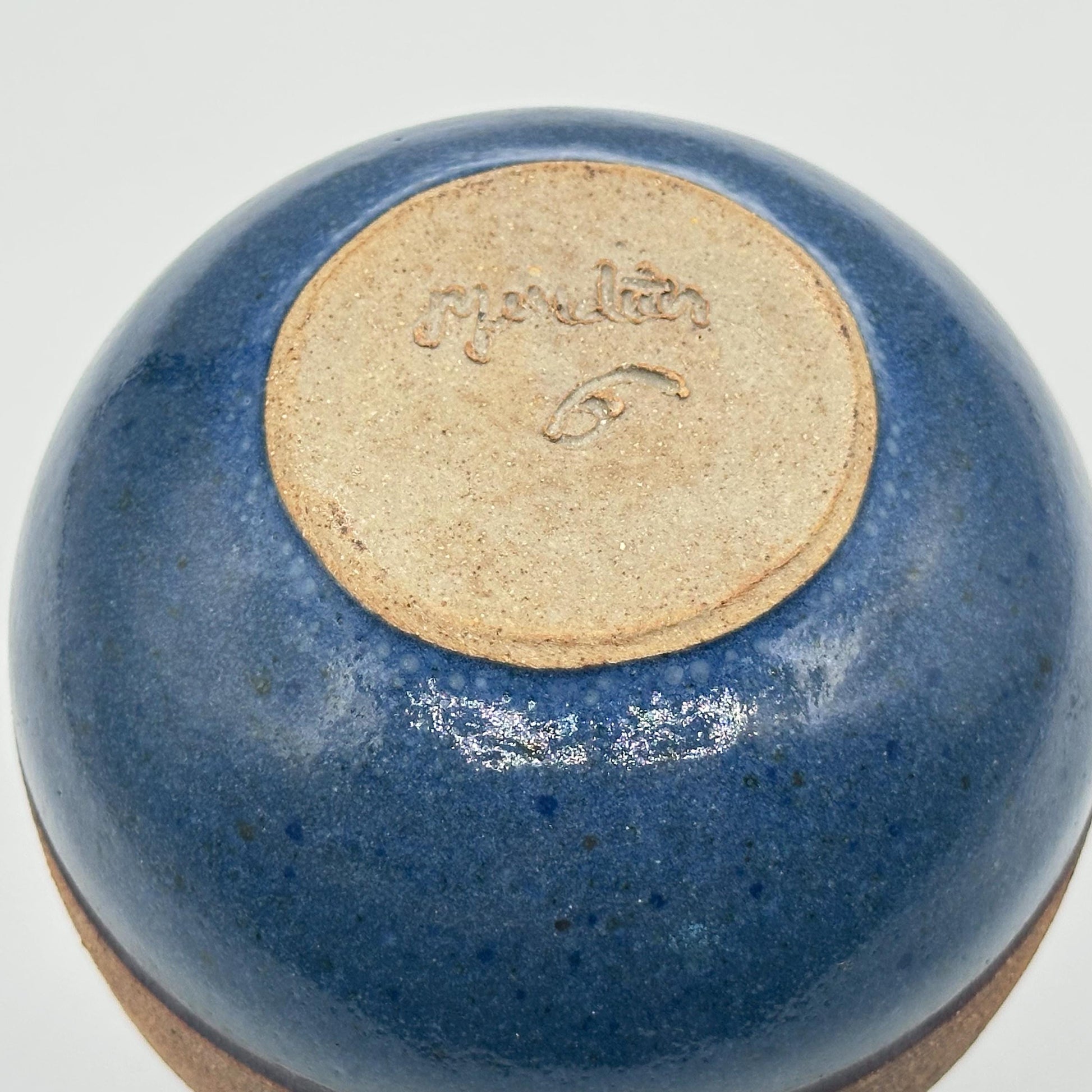 Rustic Blue Glazed Stoneware Vase with Carved Botanical Design - Handmade Artisan Pottery