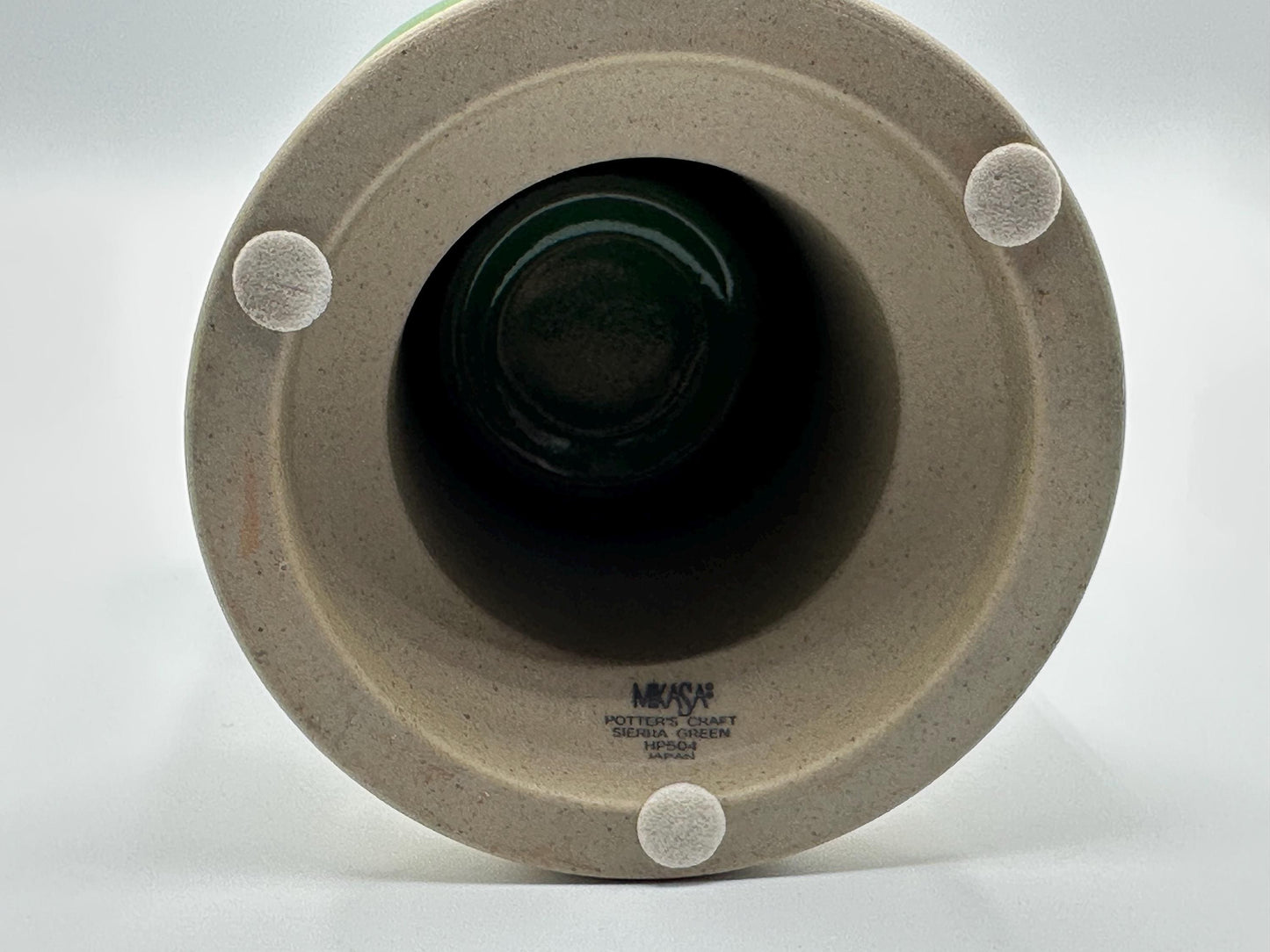 Mikasa Sierra Vintage Green Ceramic Candlestick Holder - Retro Tabletop Decor for Home
