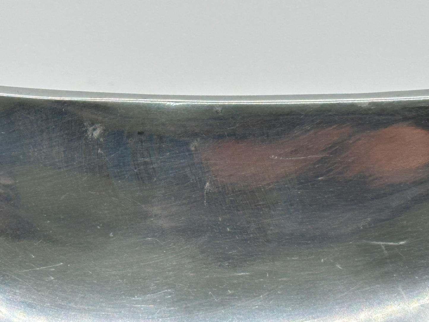 Vintage Silver Rectangle Serving Platter with Elegant Blue & Brown Bead Accents - Retro Tableware
