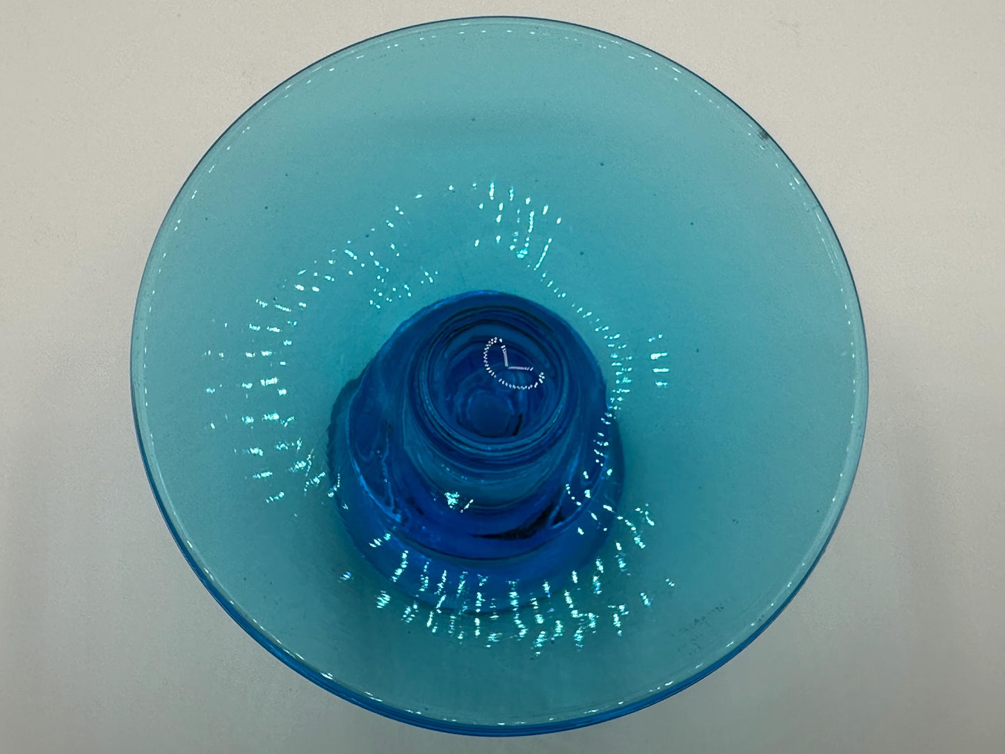 Vintage Art Deco Blue Glass Candlestick Holders: Mid-Century Modern Pair for Home Decor