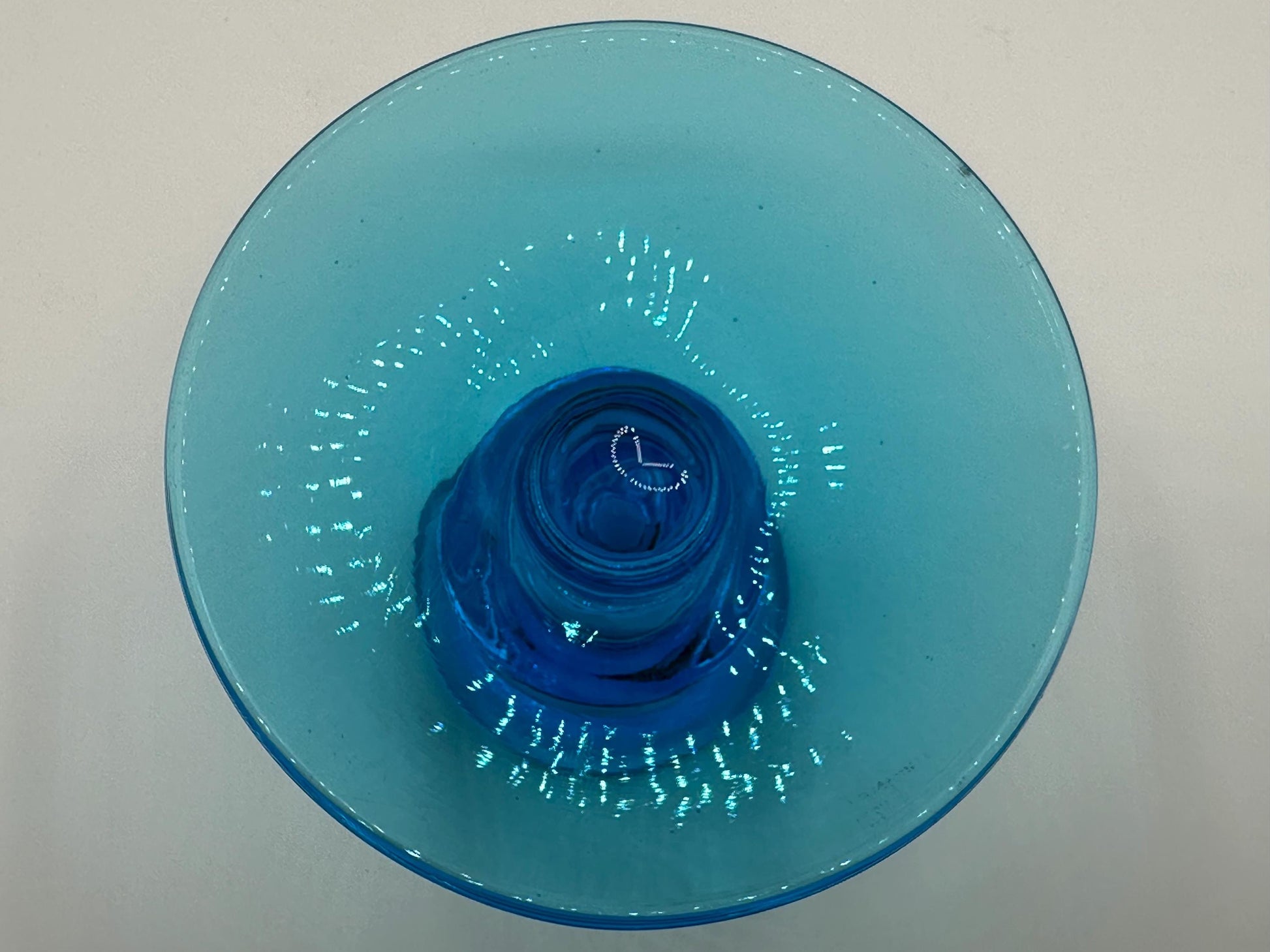 Vintage Art Deco Blue Glass Candlestick Holders: Mid-Century Modern Pair for Home Decor