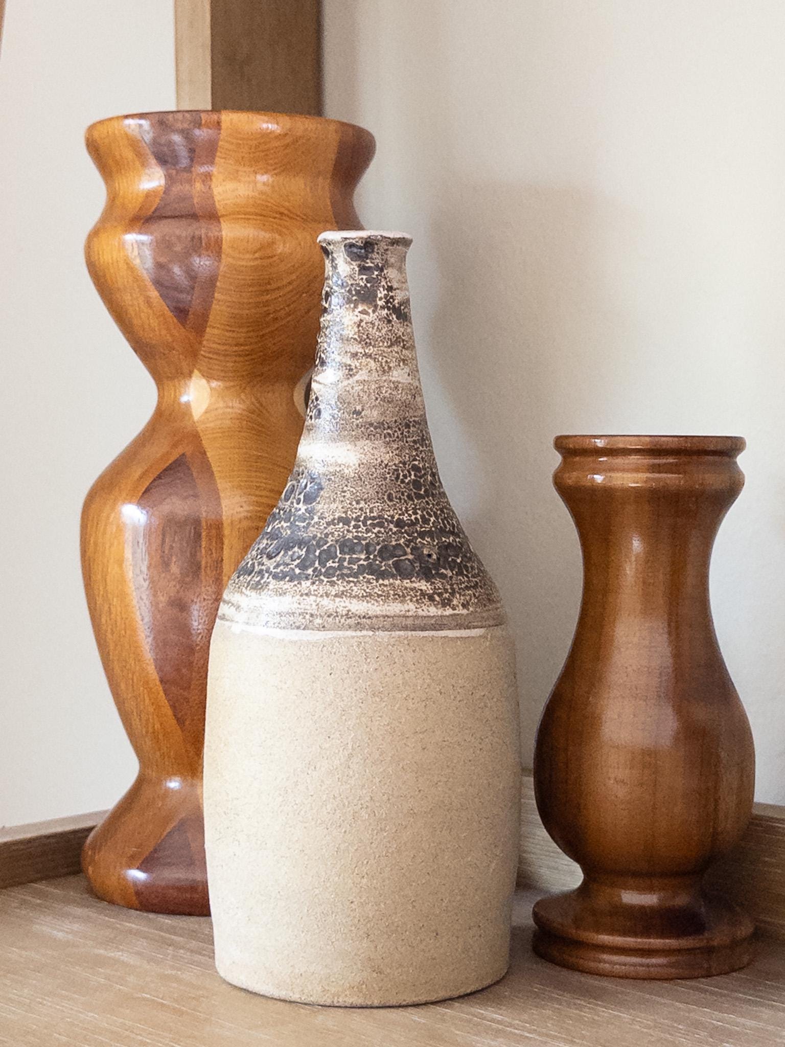 Handcrafted Obvara Studio Pottery Vase by Karen Sands - Unique Vintage Ceramic Art Piece