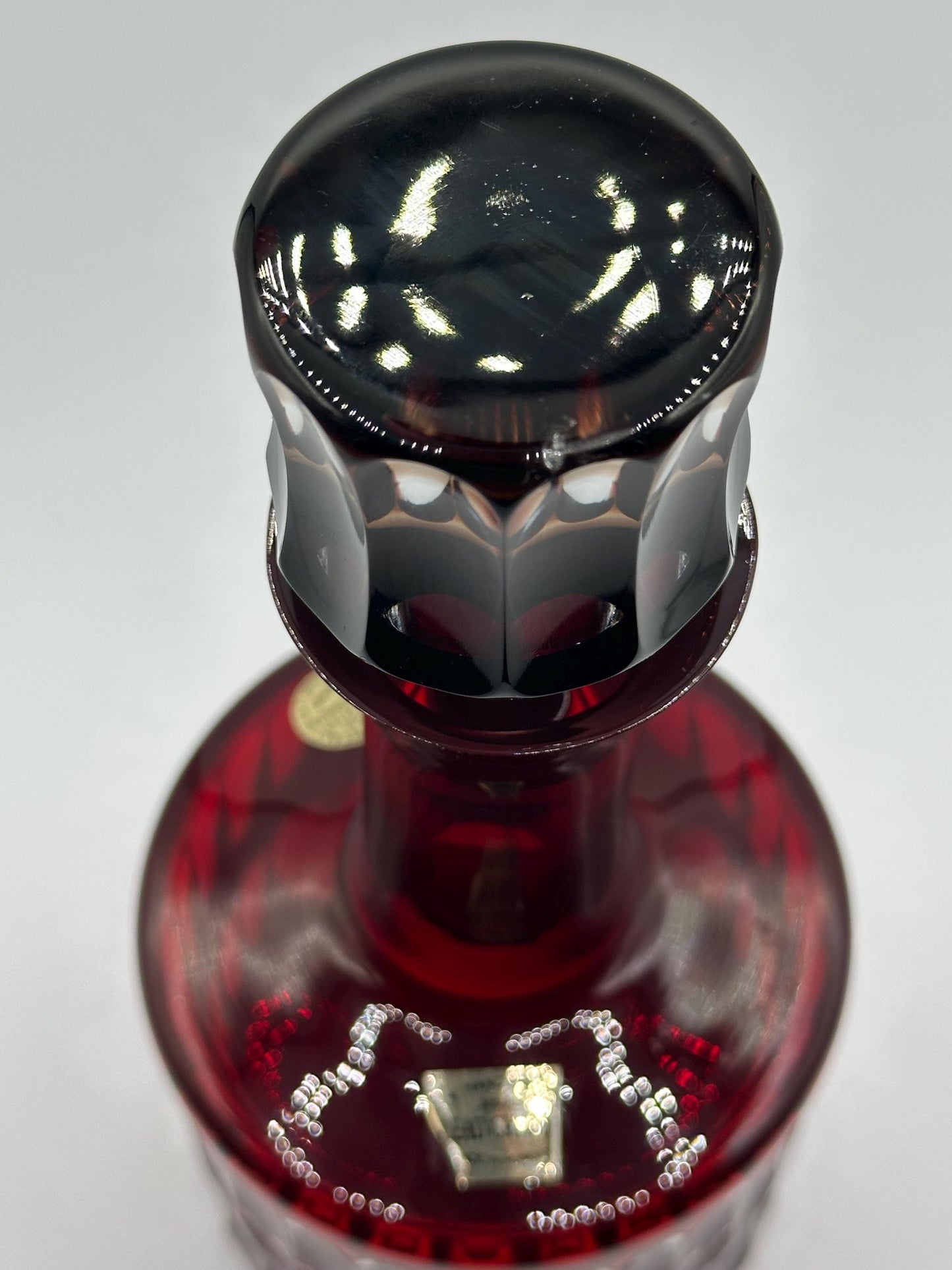 Antique Hungarian Ajka Ruby Red Crystal Decanter - Elegant Vintage Glassware for Bar & Home Decor