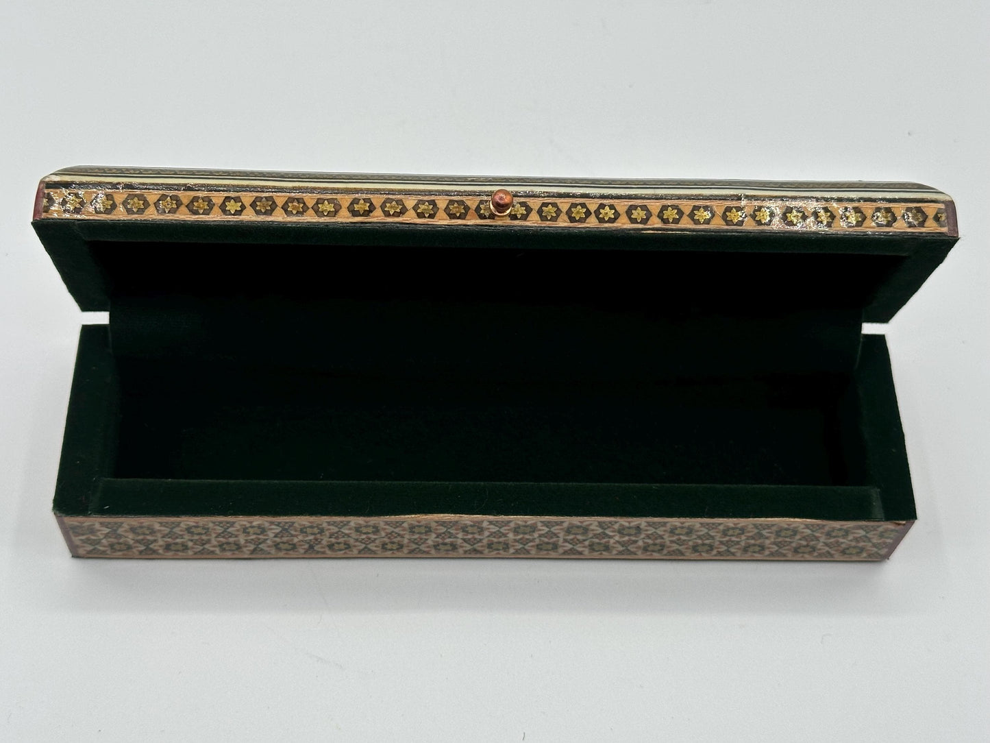Vintage Boho Wooden Jewelry Box - Colorful Handmade Keepsake Organizer with Lid for Trinkets & Rings