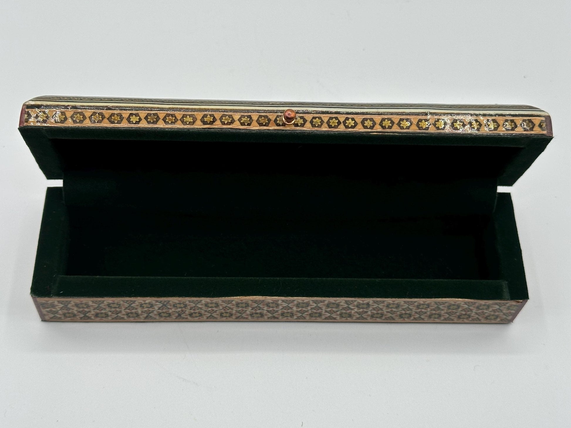Vintage Boho Wooden Jewelry Box - Colorful Handmade Keepsake Organizer with Lid for Trinkets & Rings