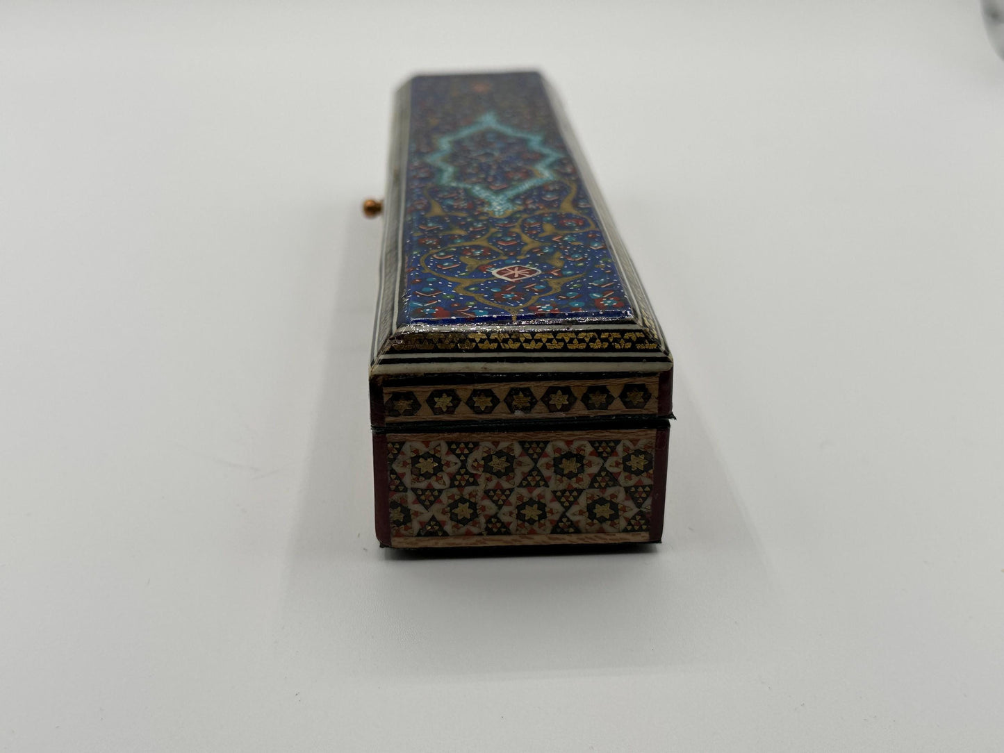 Vintage Boho Wooden Jewelry Box - Colorful Handmade Keepsake Organizer with Lid for Trinkets & Rings