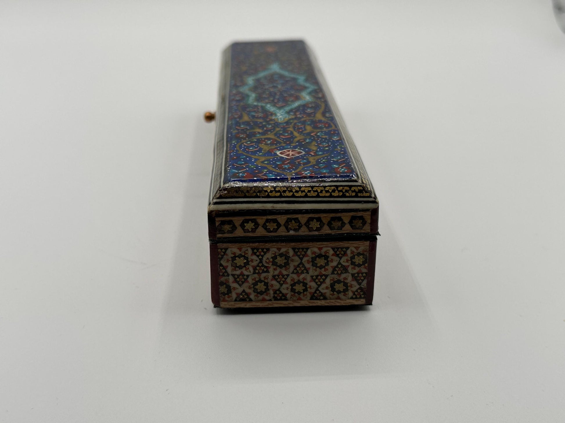 Vintage Boho Wooden Jewelry Box - Colorful Handmade Keepsake Organizer with Lid for Trinkets & Rings