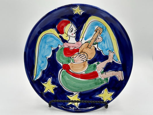 Vintage Italian La Musa Christmas Plates Set - Hand-Painted Ceramic Holiday Tableware (4 Pieces)