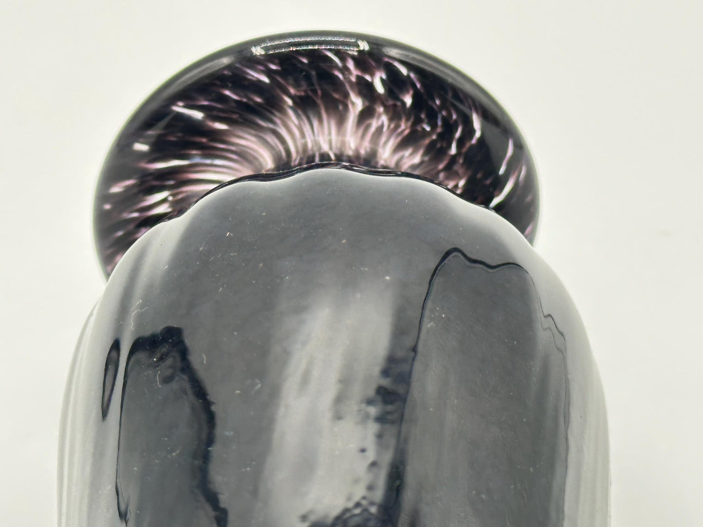 Roscoe Handcrafted Dark Purple Art Glass Vase, Signed and Dated Collectible Home Decor