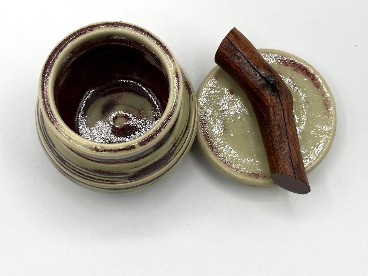 Artisanal Signed Fermentation Crock: Handcrafted Ceramic Pickling Jar with Lid for Kitchen