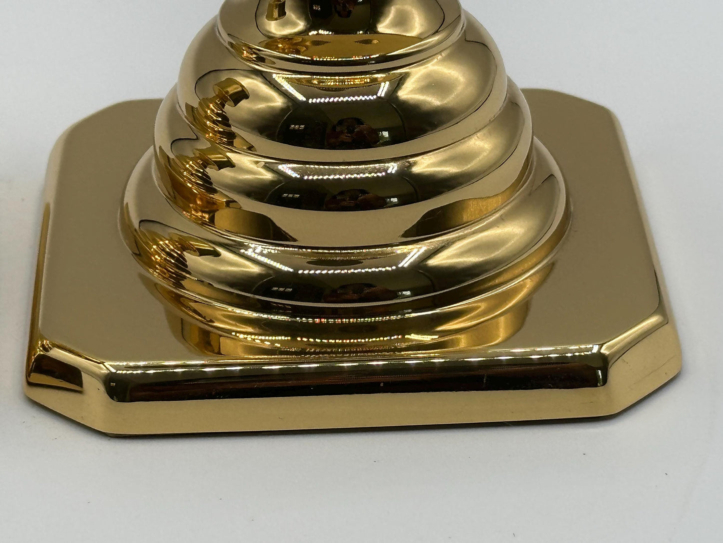 Vintage Baldwin Square Base Solid Brass Candlestick Holders - Elegant Home Decor Accent Pieces