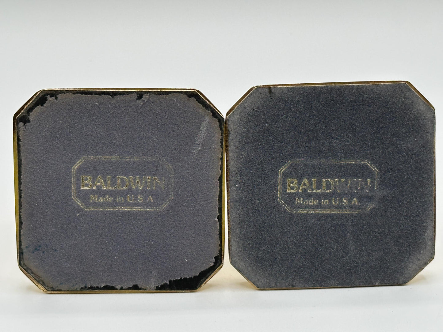 Vintage Baldwin Square Base Solid Brass Candlestick Holders - Elegant Home Decor Accent Pieces
