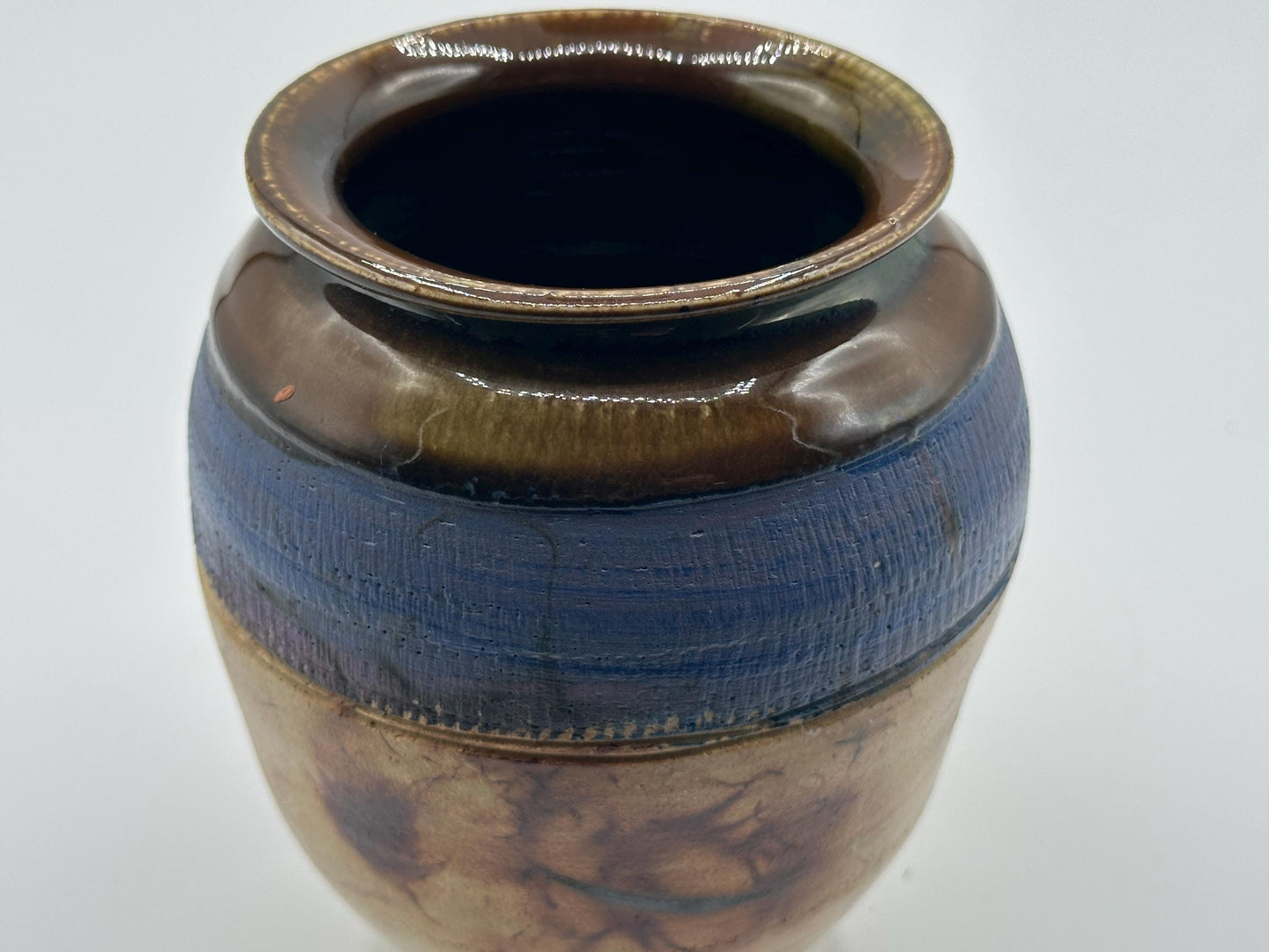 Handcrafted Cobalt Blue Ceramic Vase - Artist Signed Modern Pottery Decor Piece