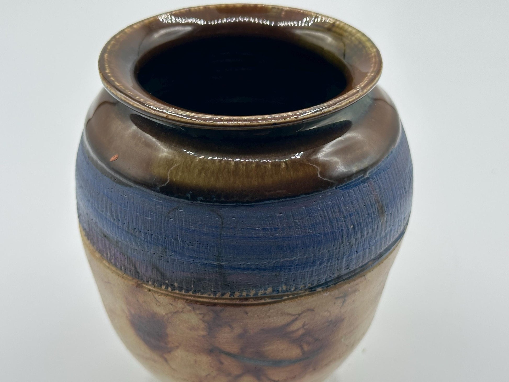 Handcrafted Cobalt Blue Ceramic Vase - Artist Signed Modern Pottery Decor Piece