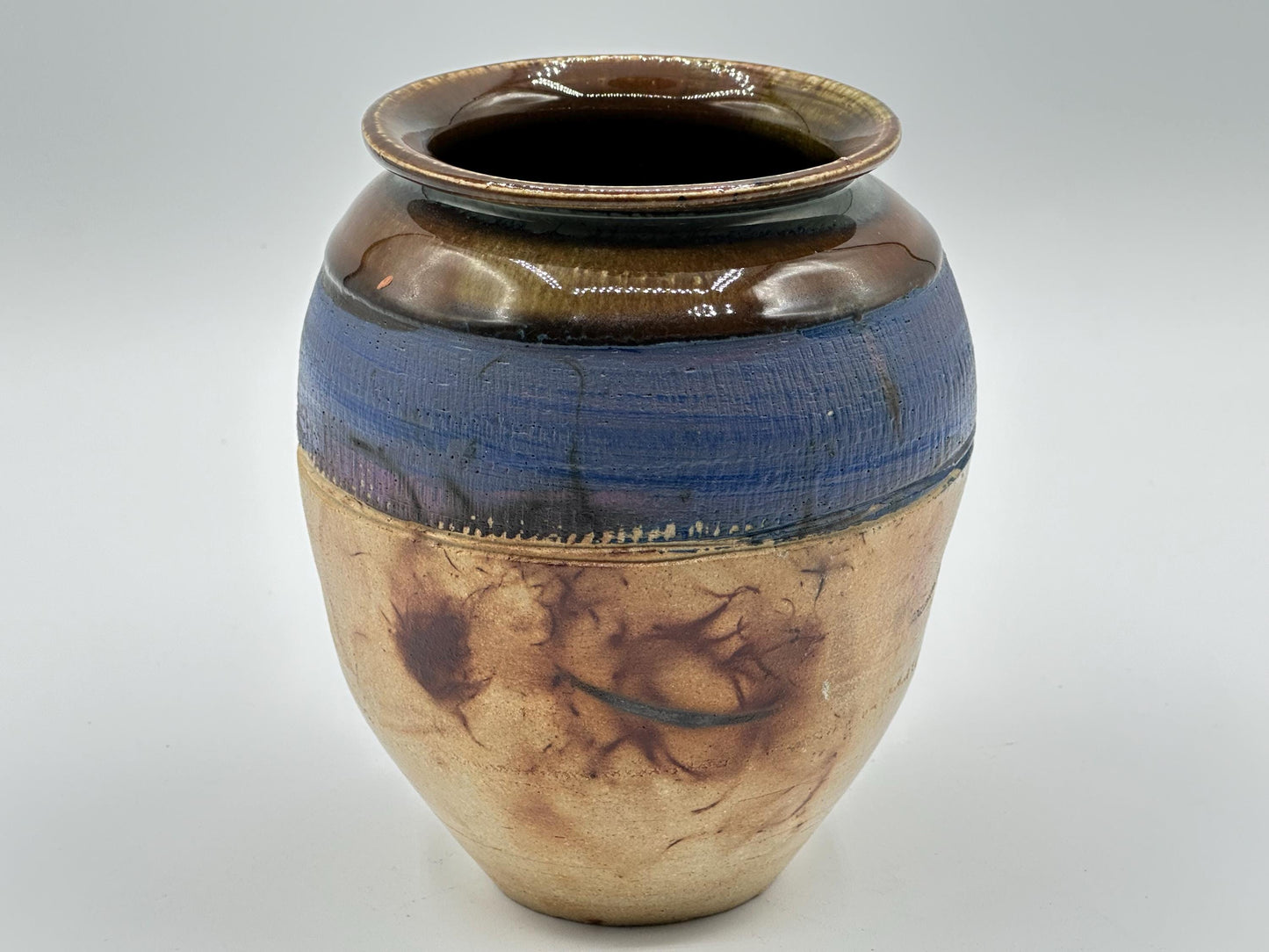 Handcrafted Cobalt Blue Ceramic Vase - Artist Signed Modern Pottery Decor Piece