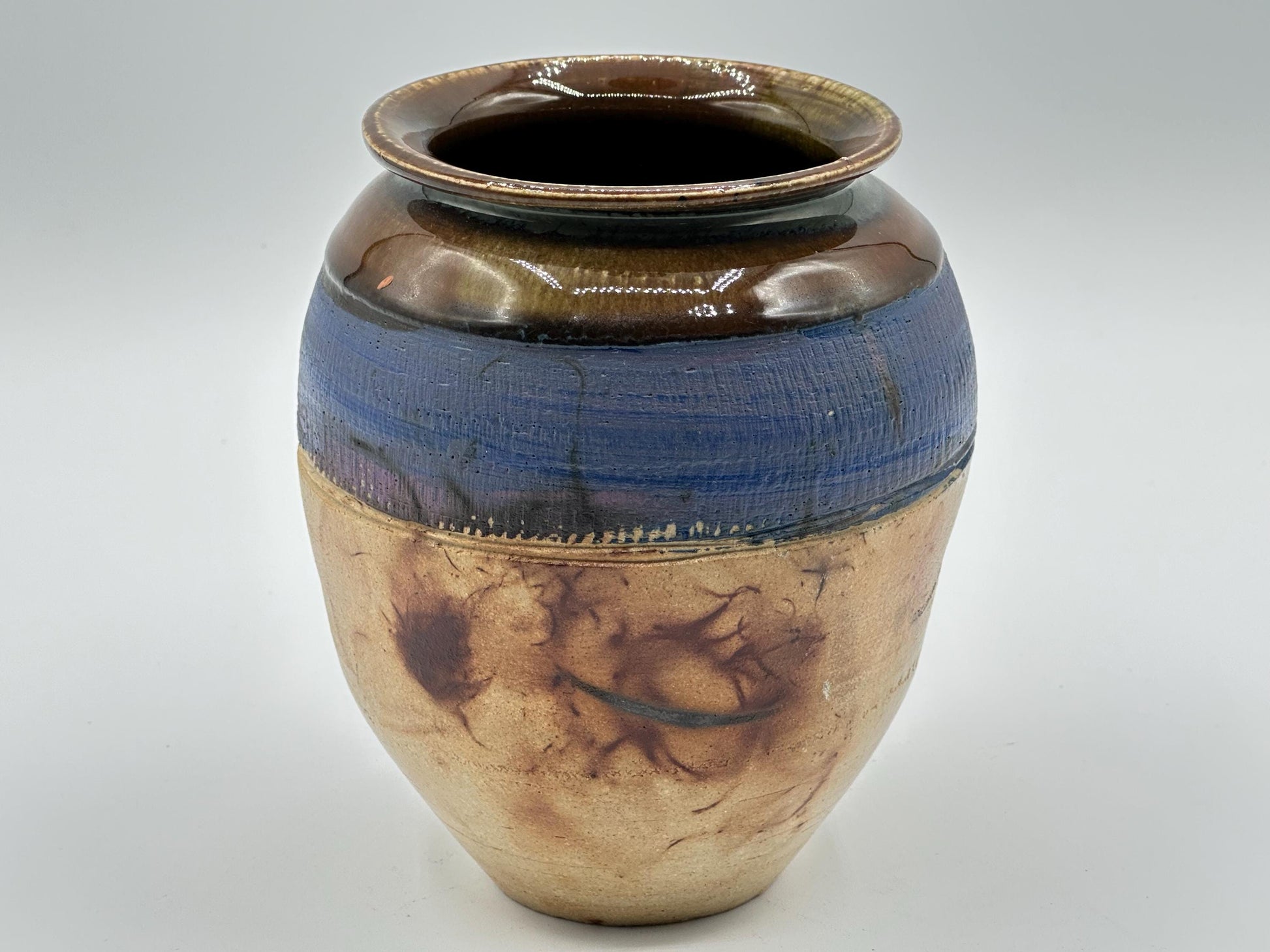 Handcrafted Cobalt Blue Ceramic Vase - Artist Signed Modern Pottery Decor Piece