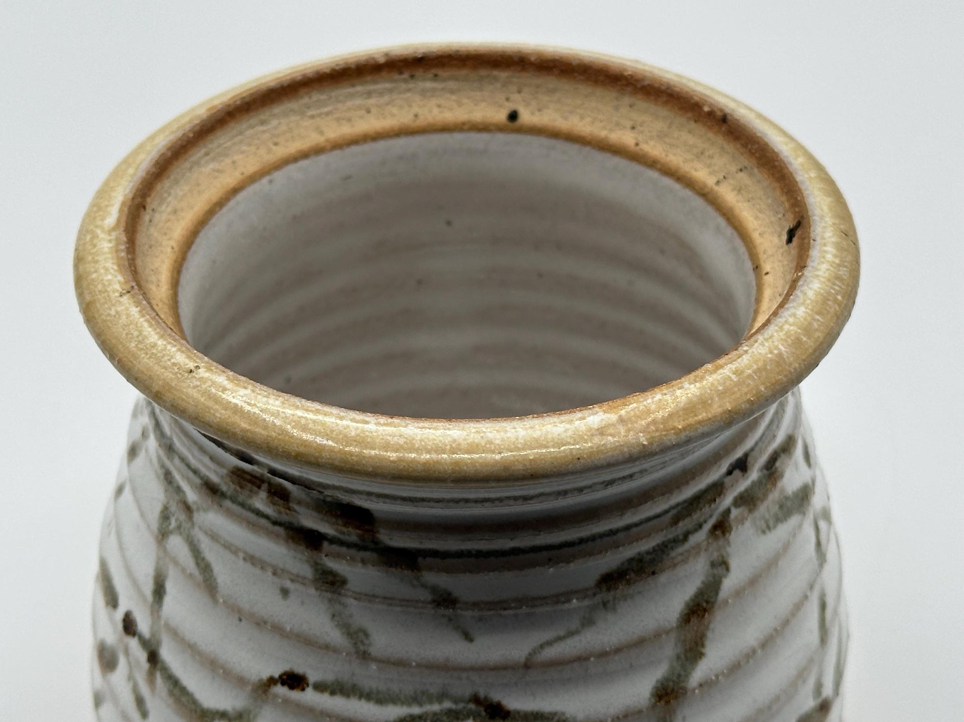 Handcrafted Ceramic Storage Jar: Artist-Signed Pottery Jar for Kitchen Organization