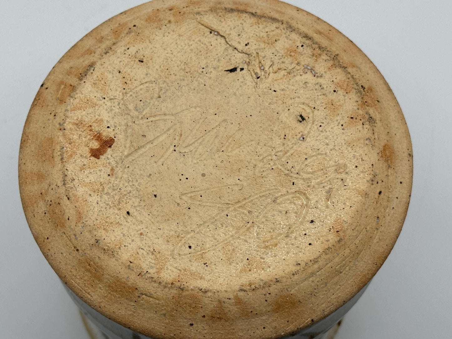 Handcrafted Ceramic Storage Jar: Artist-Signed Pottery Jar for Kitchen Organization