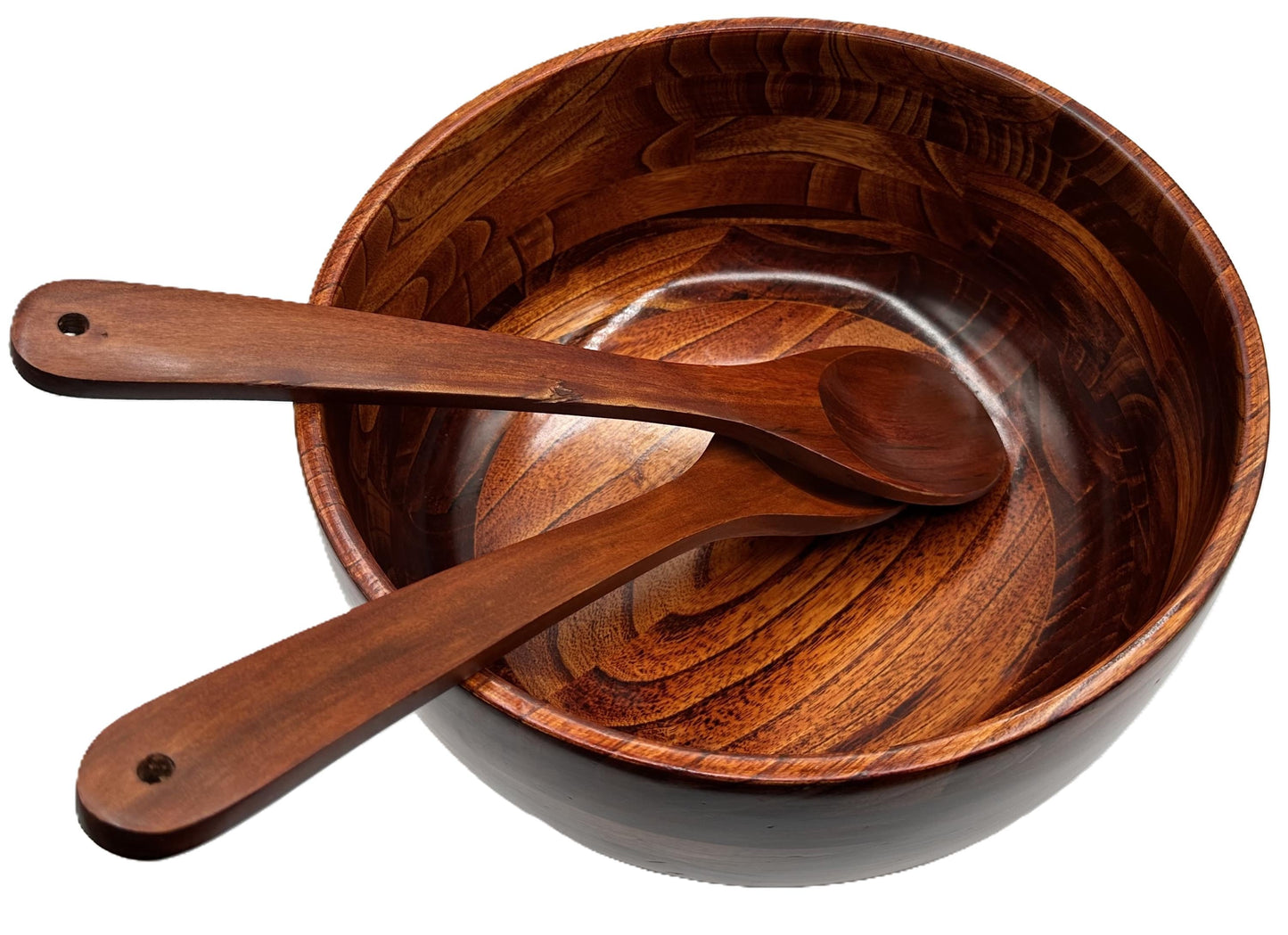 Handcrafted Rustic Wooden Salad Bowl - Eco-Friendly Serving Dish for Kitchen and Dining