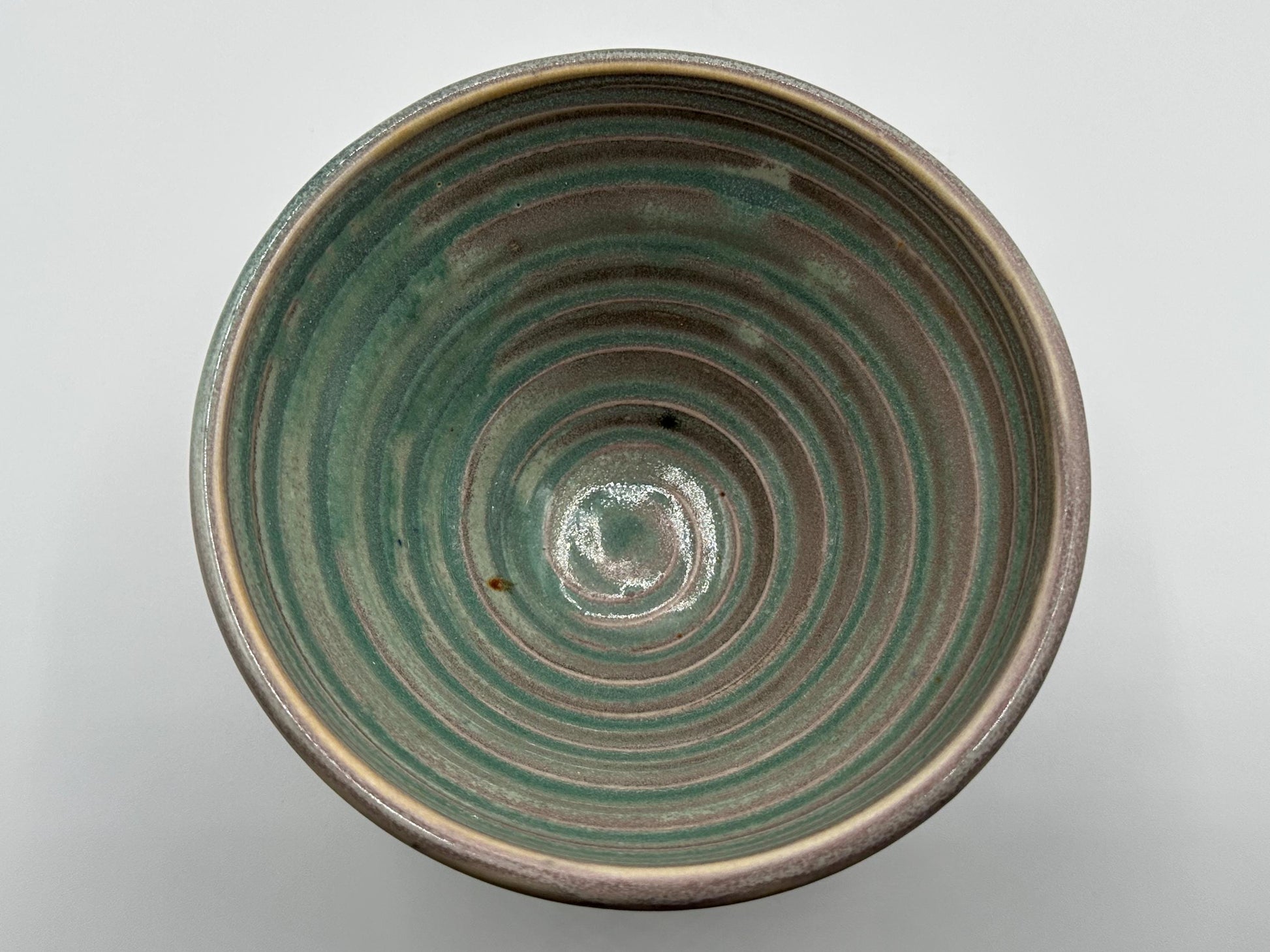 Handcrafted Green & Pink Ceramic Bowl - Unique Decorative Pottery for Home Decor
