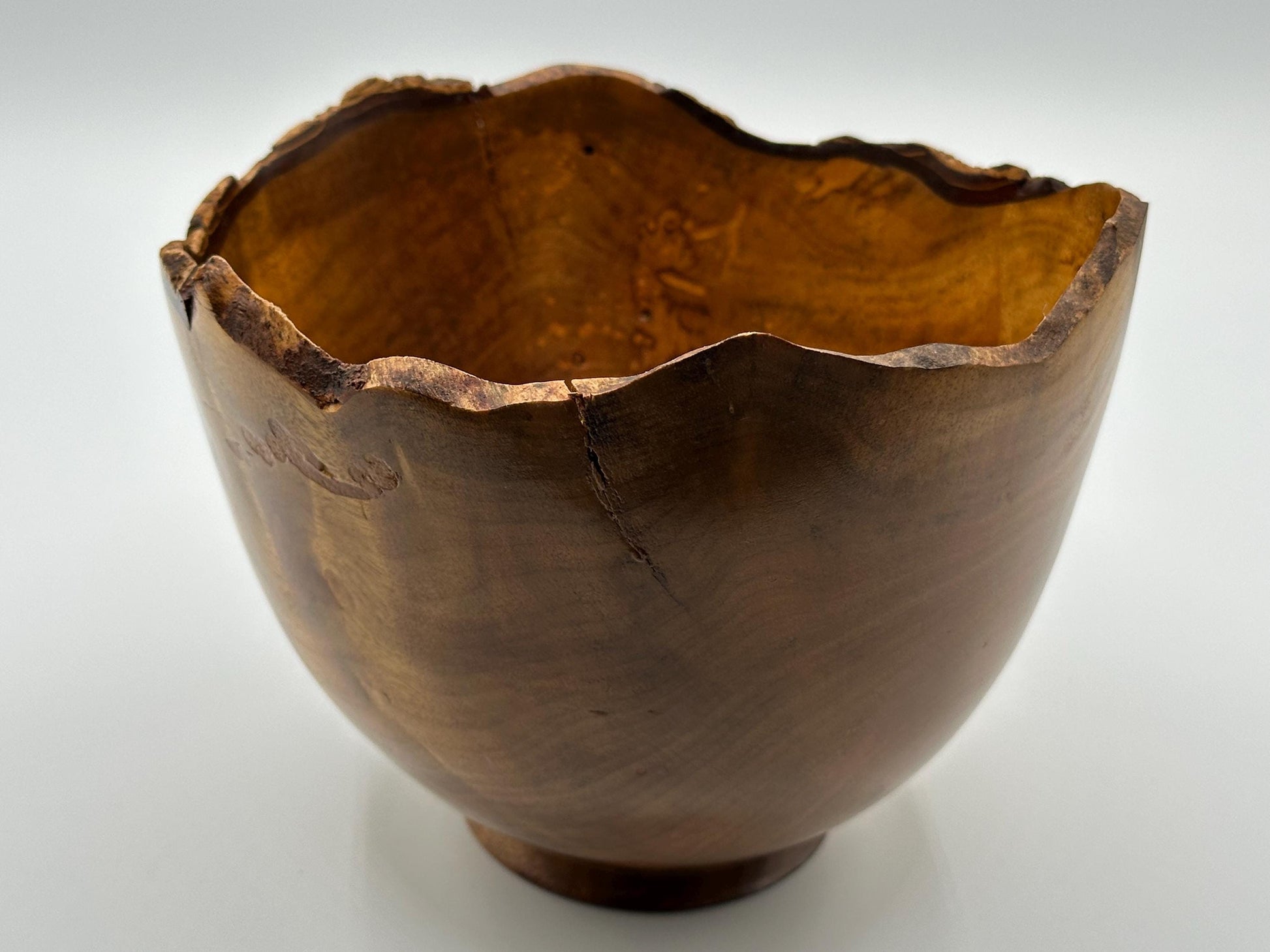 Vintage Myrtlewood Bowl: Hand-Turned, Signed by Chuck McLaughlin - Unique Artisan Woodcraft