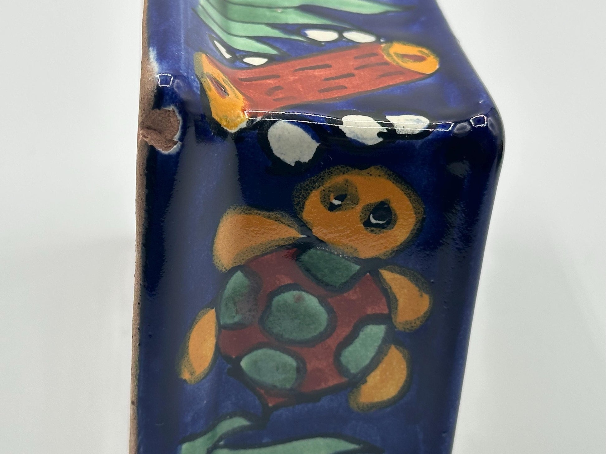 Vintage Talavera Hand-Painted Pottery Trinket Box by C. Hidalgo - Mexican Folk Art Jewelry Storage