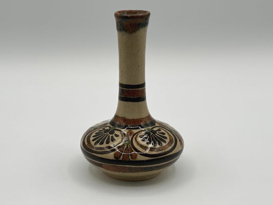 Handcrafted Mexican Folk Art Ceramic Vase - Rustic Earthenware Pottery by Carlos Villanueva