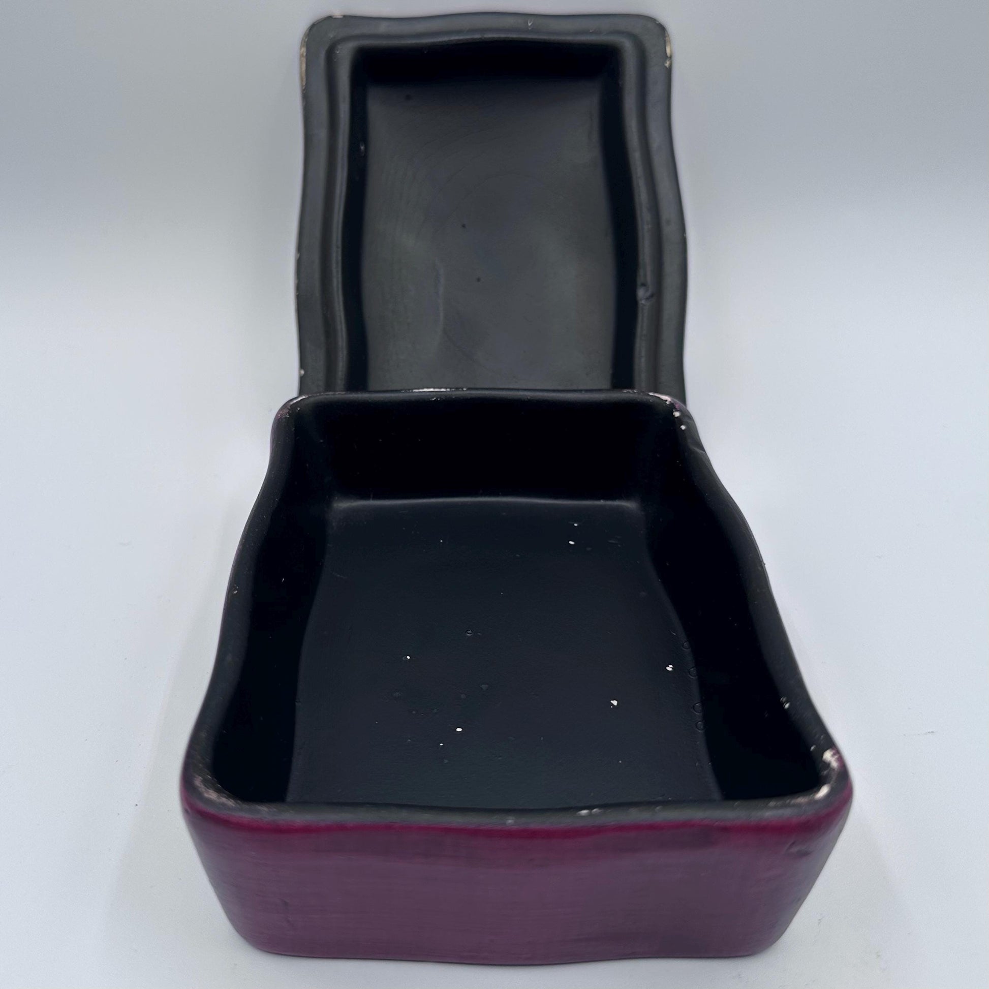 Floral Ceramic Jewelry Box – Hand Painted Trinket Box, Burgundy Keepsake Storage, Vintage Style Vanity Decor Gift for Her