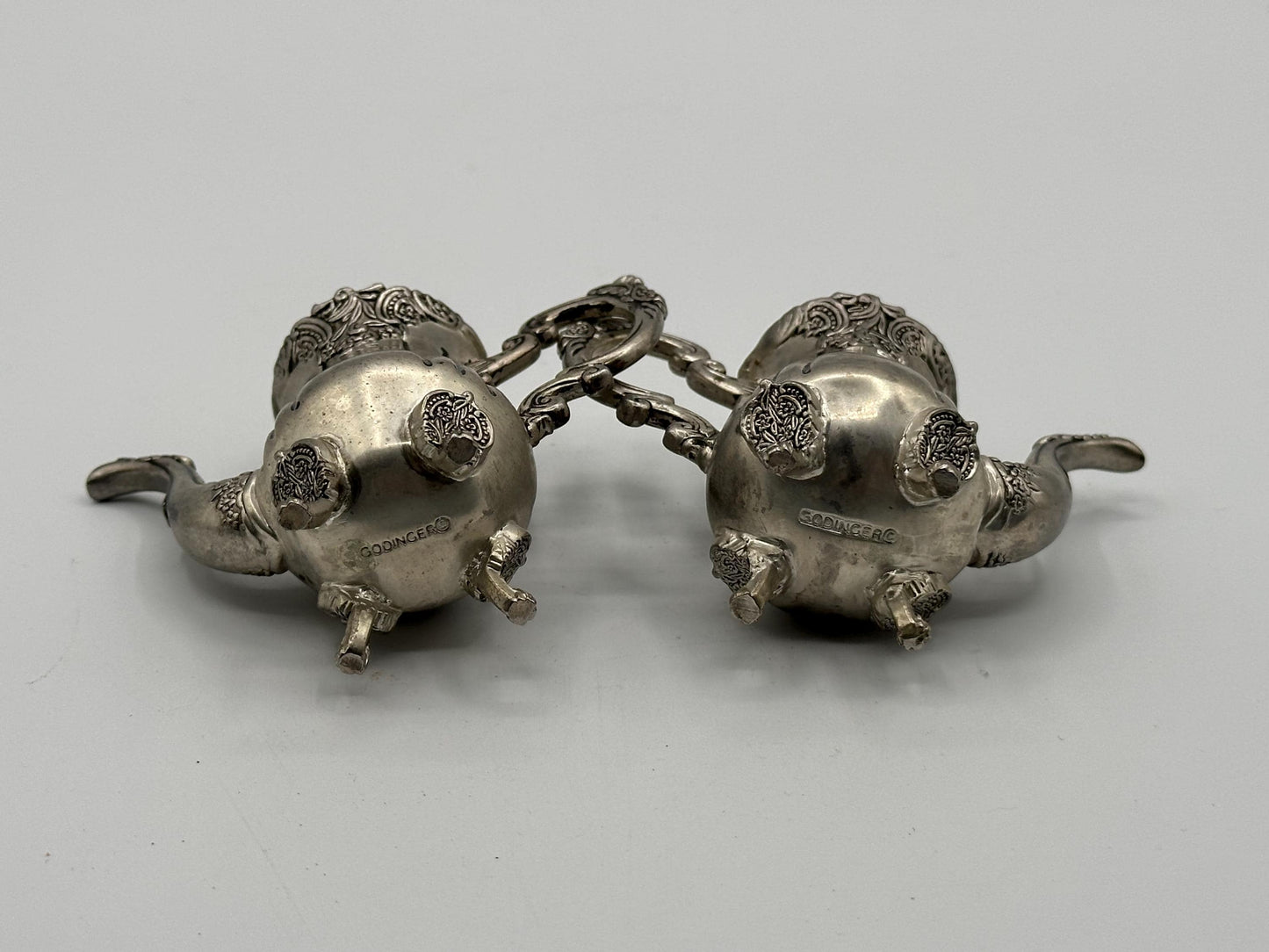 Antique Godinger Silver-Plated Teapot Salt & Pepper Shakers - Elegant Dining Table Decor