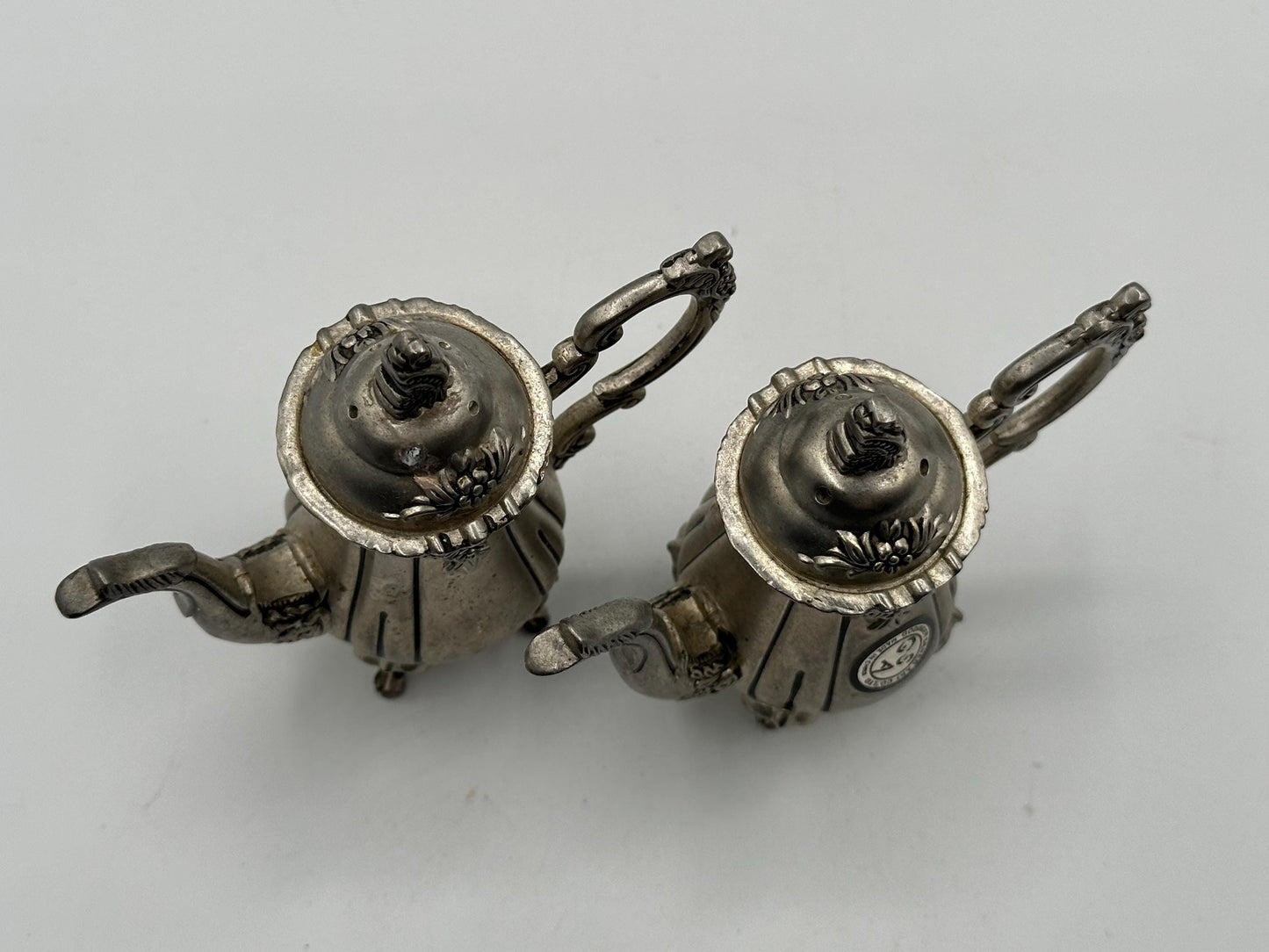 Antique Godinger Silver-Plated Teapot Salt & Pepper Shakers - Elegant Dining Table Decor