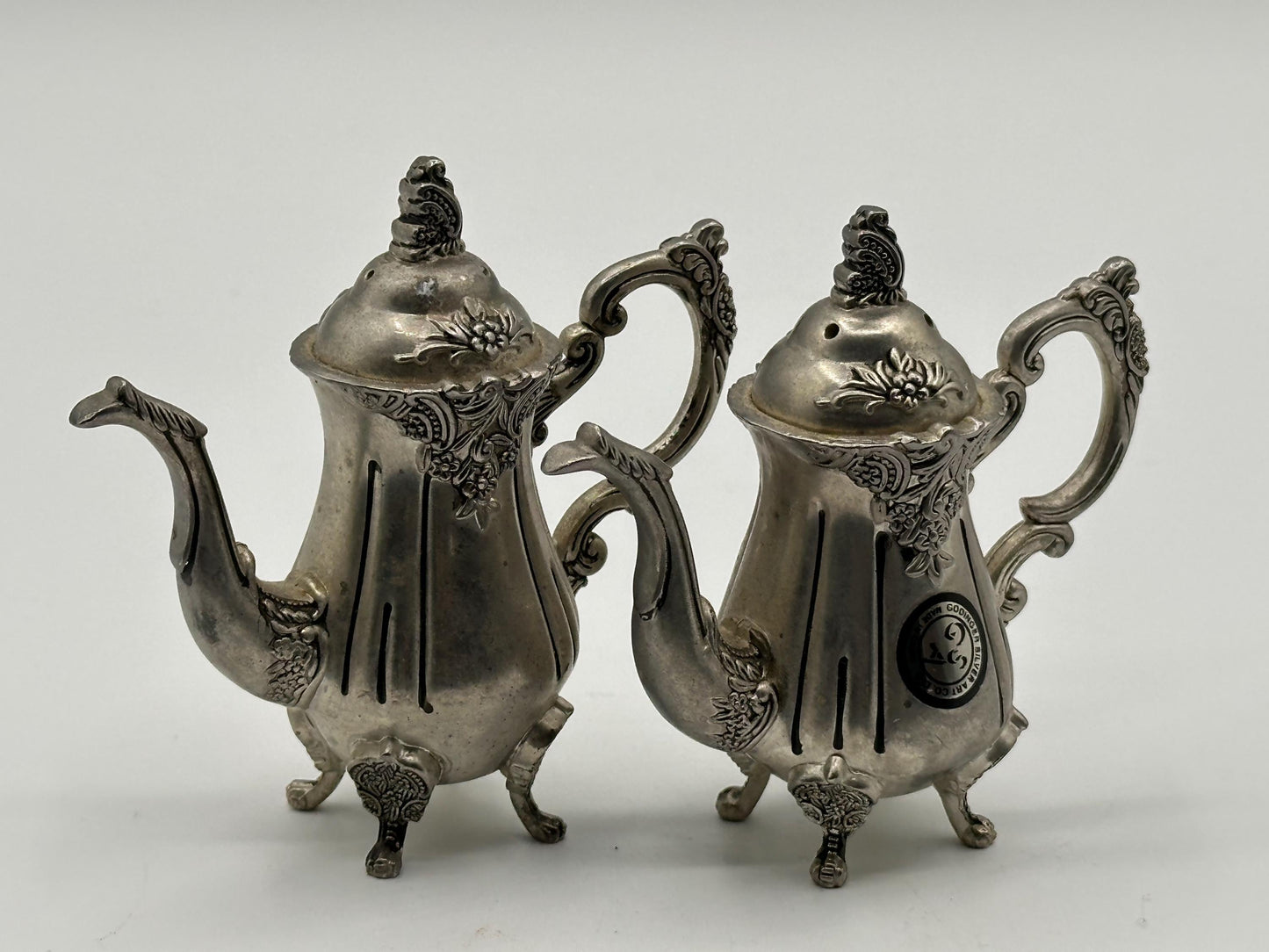 Antique Godinger Silver-Plated Teapot Salt & Pepper Shakers - Elegant Dining Table Decor