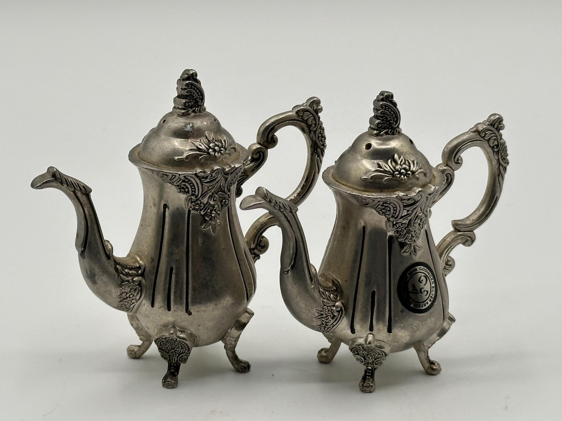Antique Godinger Silver-Plated Teapot Salt & Pepper Shakers - Elegant Dining Table Decor