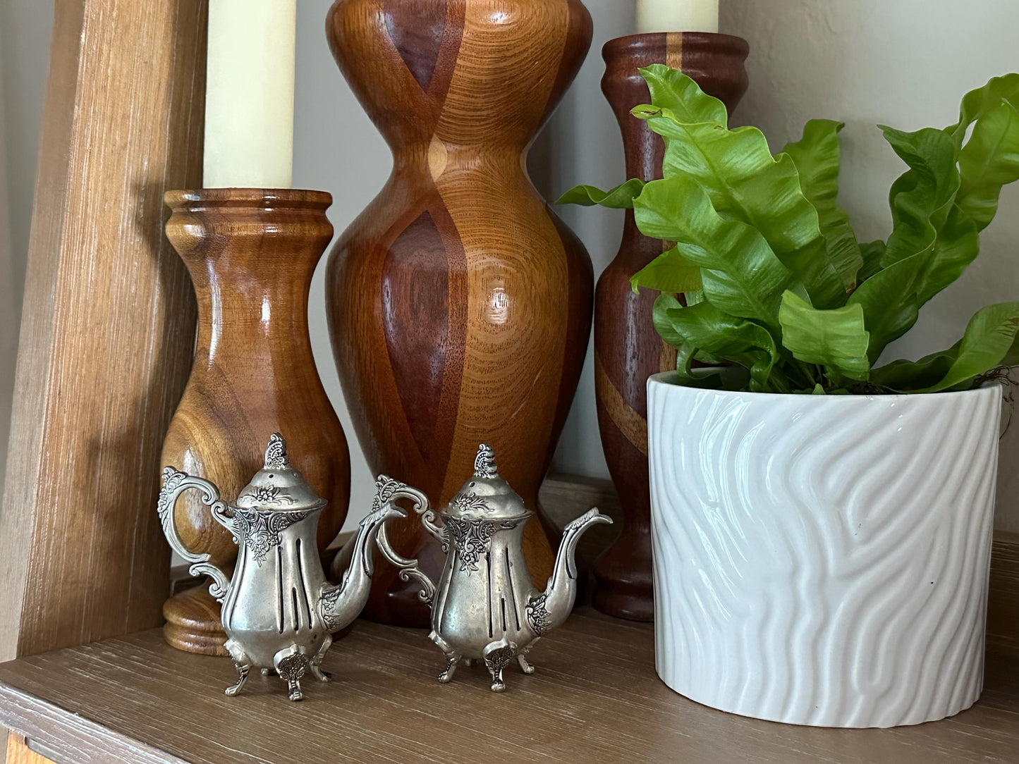 Antique Godinger Silver-Plated Teapot Salt & Pepper Shakers - Elegant Dining Table Decor