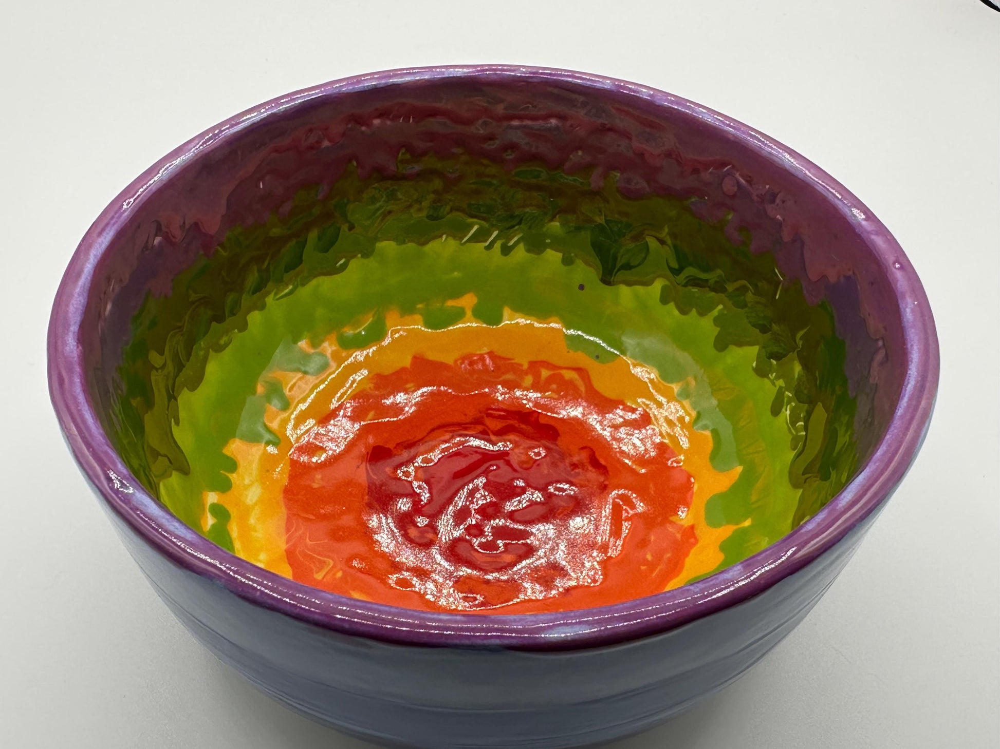 Handcrafted Pride Rainbow Ceramic Bowl - Artist Signed LGBTQ+ Collectible Home Decor