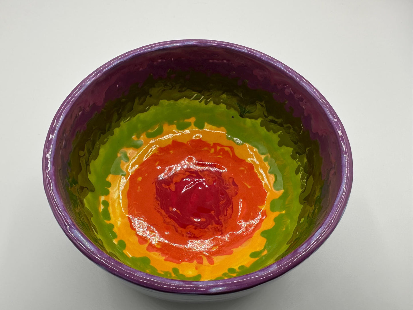 Handcrafted Pride Rainbow Ceramic Bowl - Artist Signed LGBTQ+ Collectible Home Decor