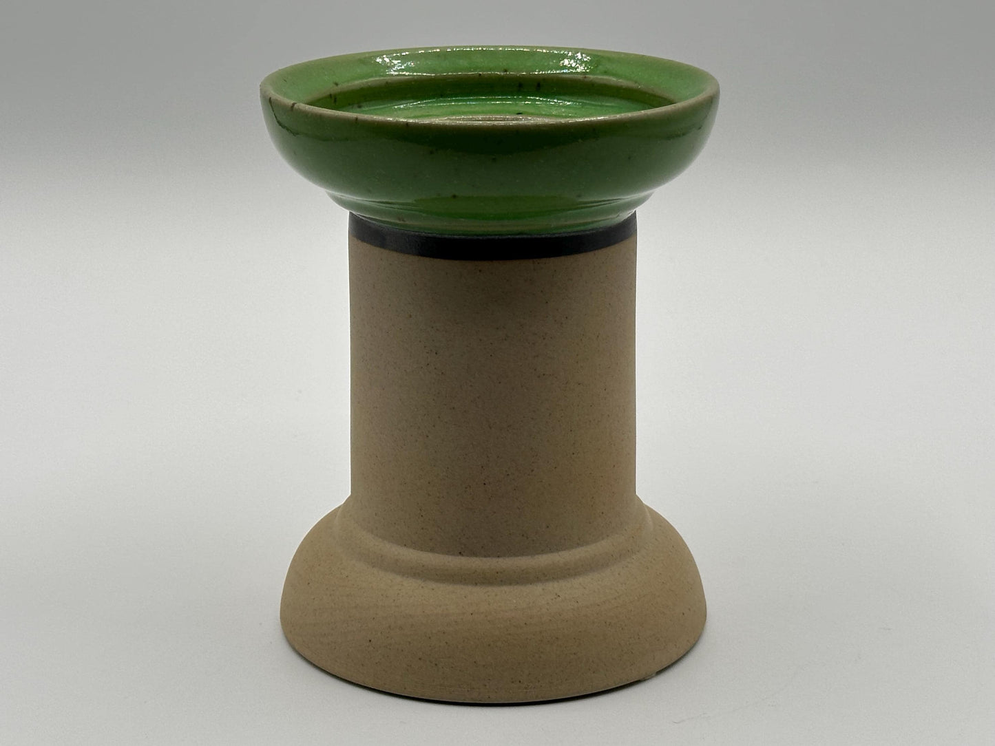 Mikasa Sierra Vintage Green Ceramic Candlestick Holder - Retro Tabletop Decor for Home