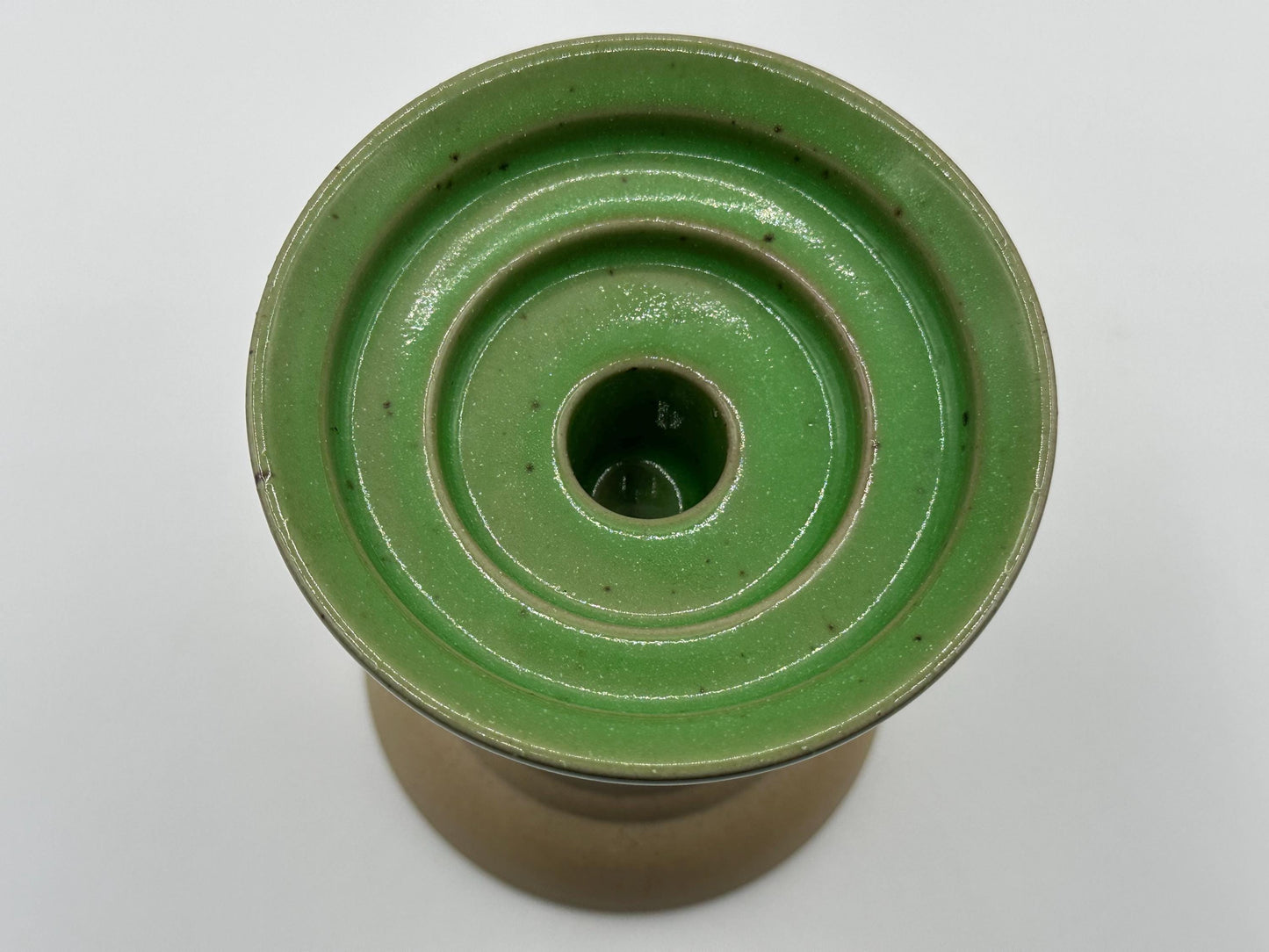 Mikasa Sierra Vintage Green Ceramic Candlestick Holder - Retro Tabletop Decor for Home