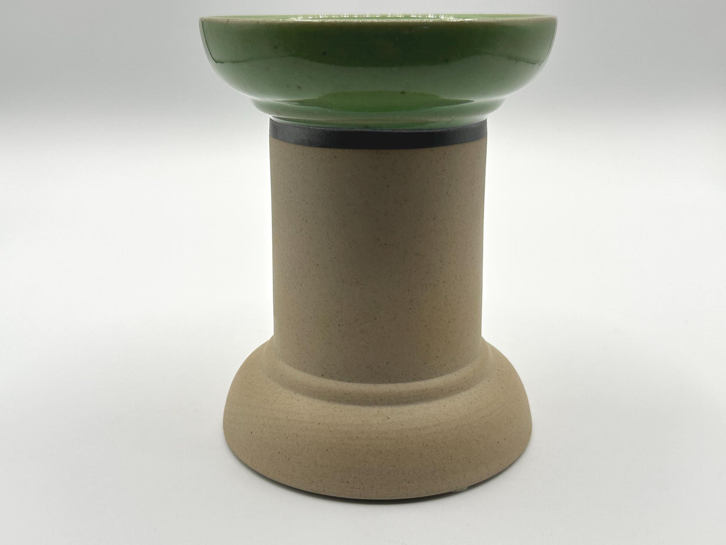Mikasa Sierra Vintage Green Ceramic Candlestick Holder - Retro Tabletop Decor for Home