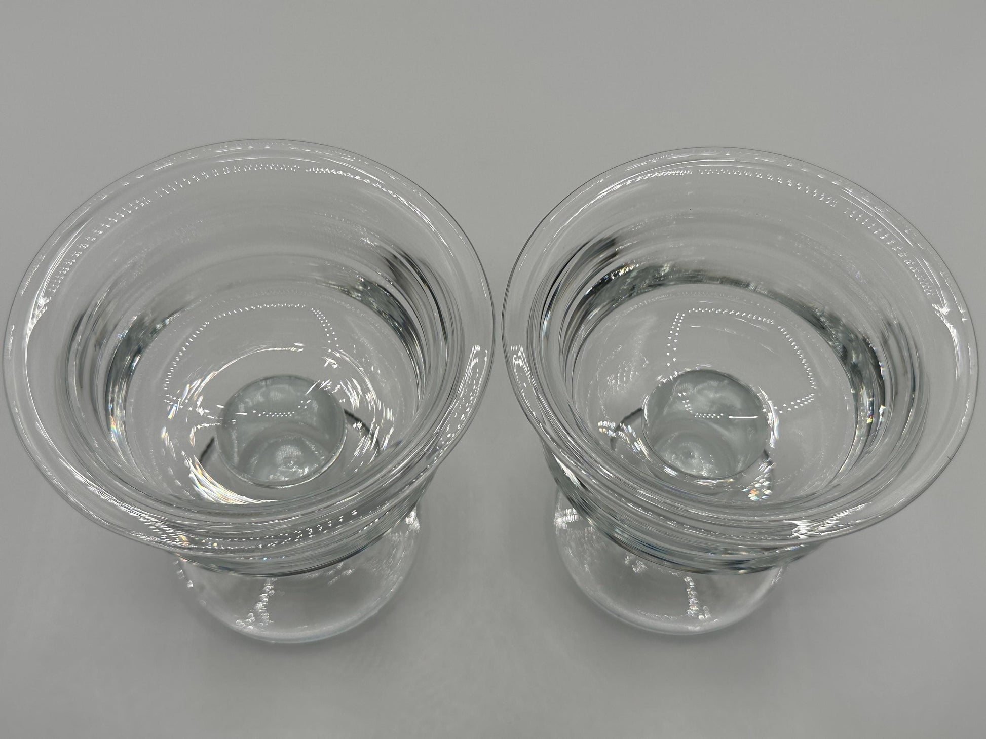 Elegant Krosno Polish Crystal Pedestal Candle Holders Set - Clear Glass Home Decor Centerpiece