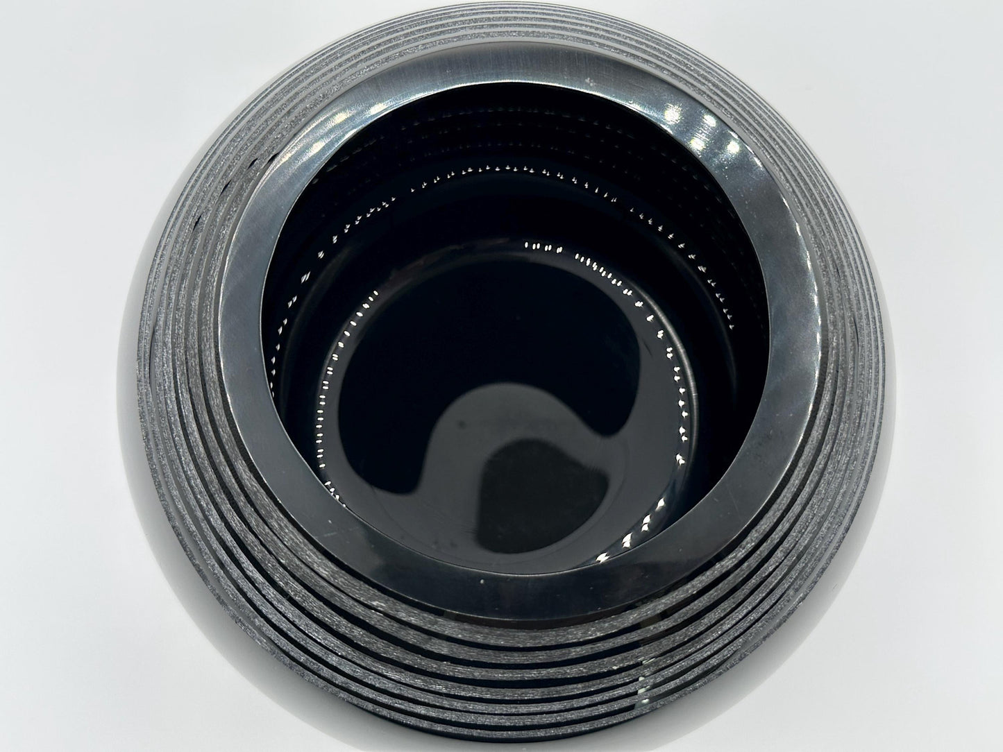 Elegant Hand-Blown Etched Black Glass Vase - Unique Artistic Home Decor Piece