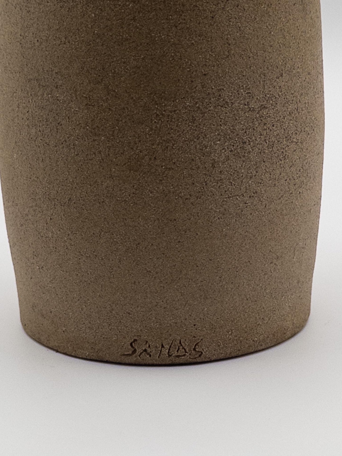 Handcrafted Obvara Studio Pottery Vase by Karen Sands - Unique Vintage Ceramic Art Piece