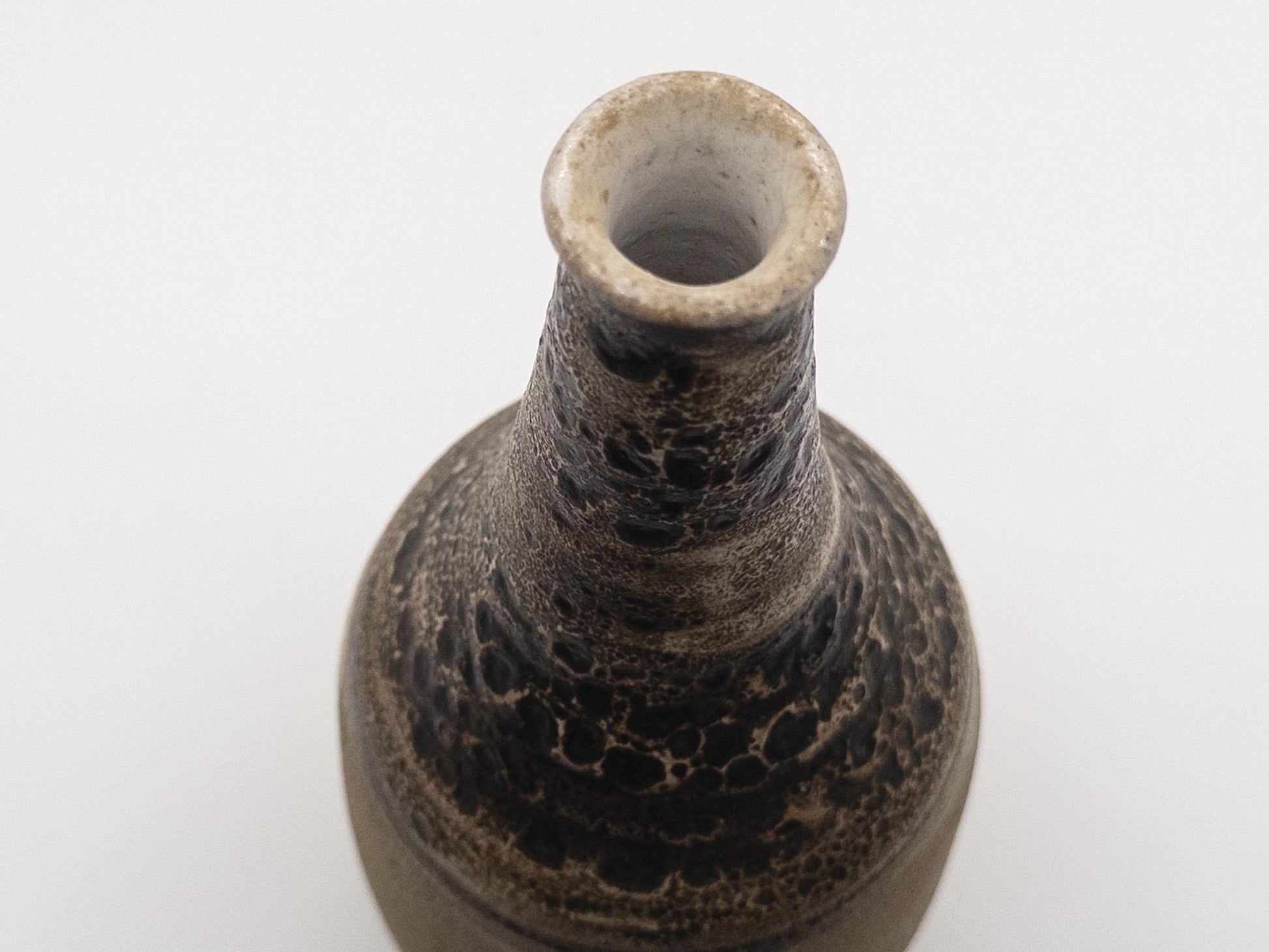 Handcrafted Obvara Studio Pottery Vase by Karen Sands - Unique Vintage Ceramic Art Piece