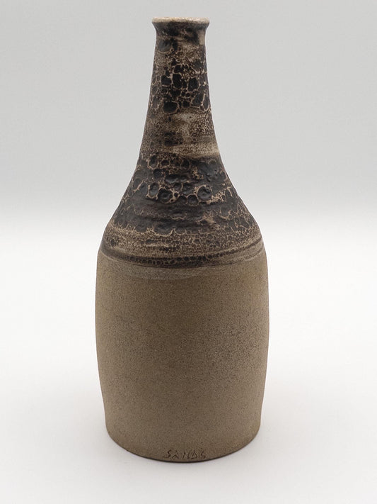 Handcrafted Obvara Studio Pottery Vase by Karen Sands - Unique Vintage Ceramic Art Piece