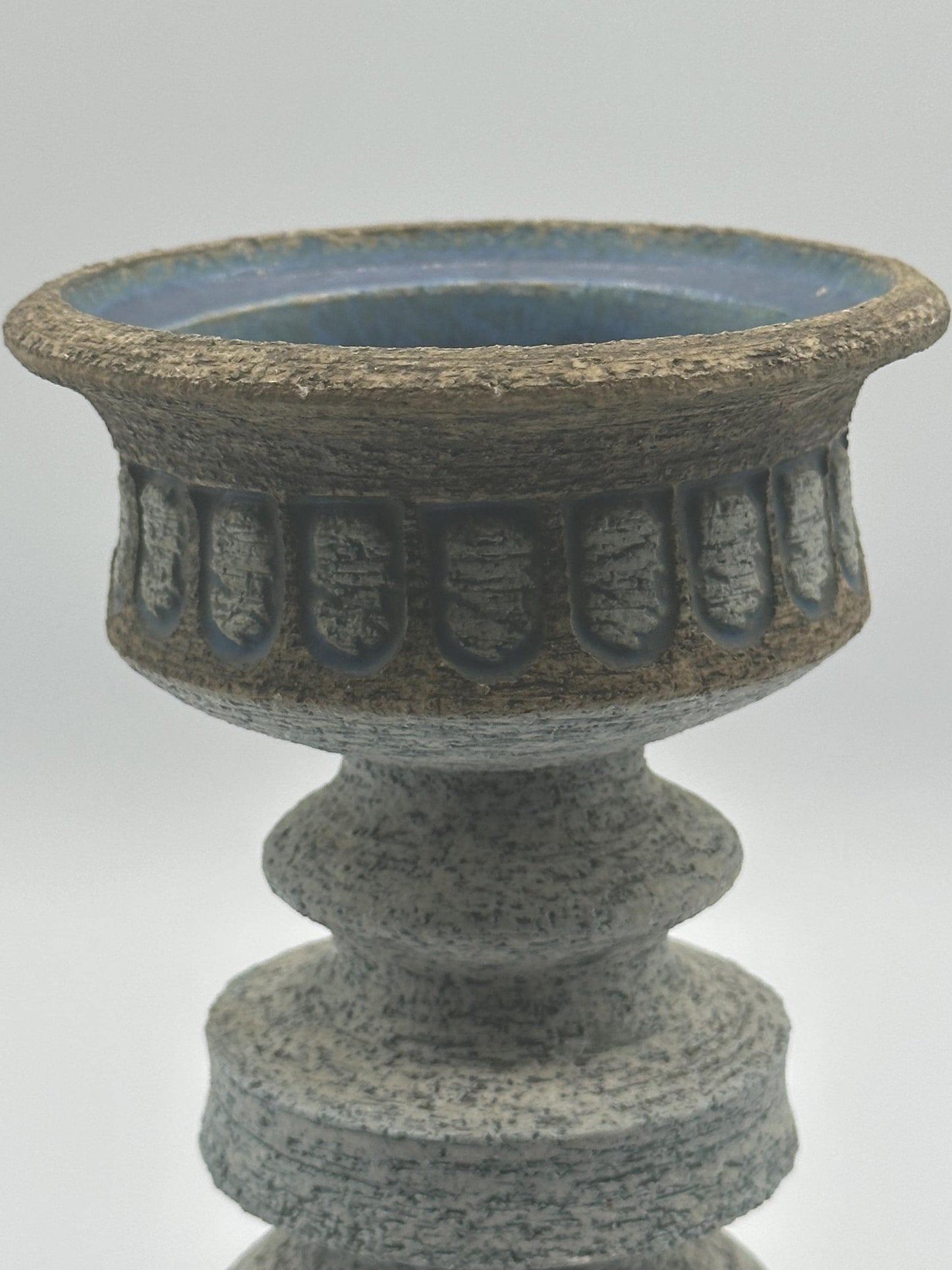 MCM-Inspired Rustic Farmhouse Distressed Candle Holder - Handcrafted Decor Artist Signed