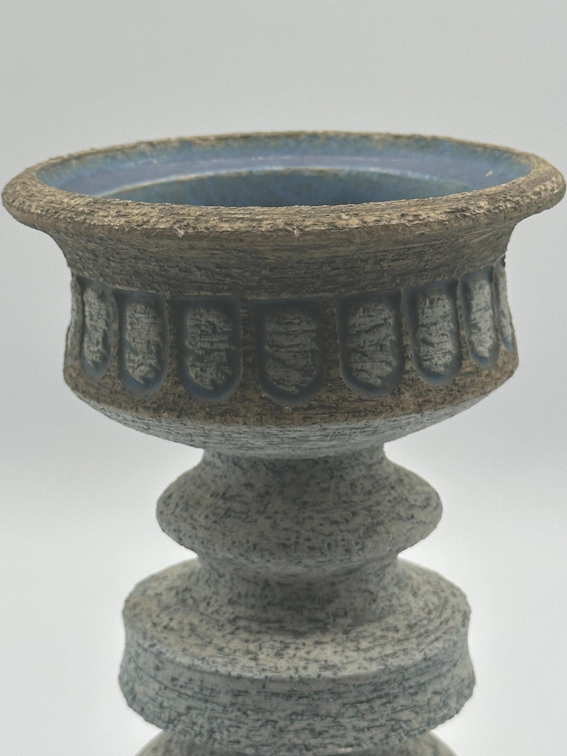 MCM-Inspired Rustic Farmhouse Distressed Candle Holder - Handcrafted Decor Artist Signed