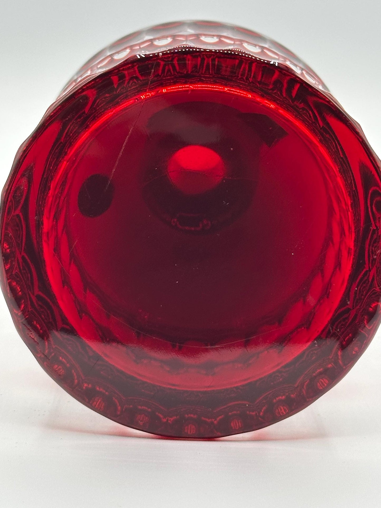 Antique Hungarian Ajka Ruby Red Crystal Decanter - Elegant Vintage Glassware for Bar & Home Decor