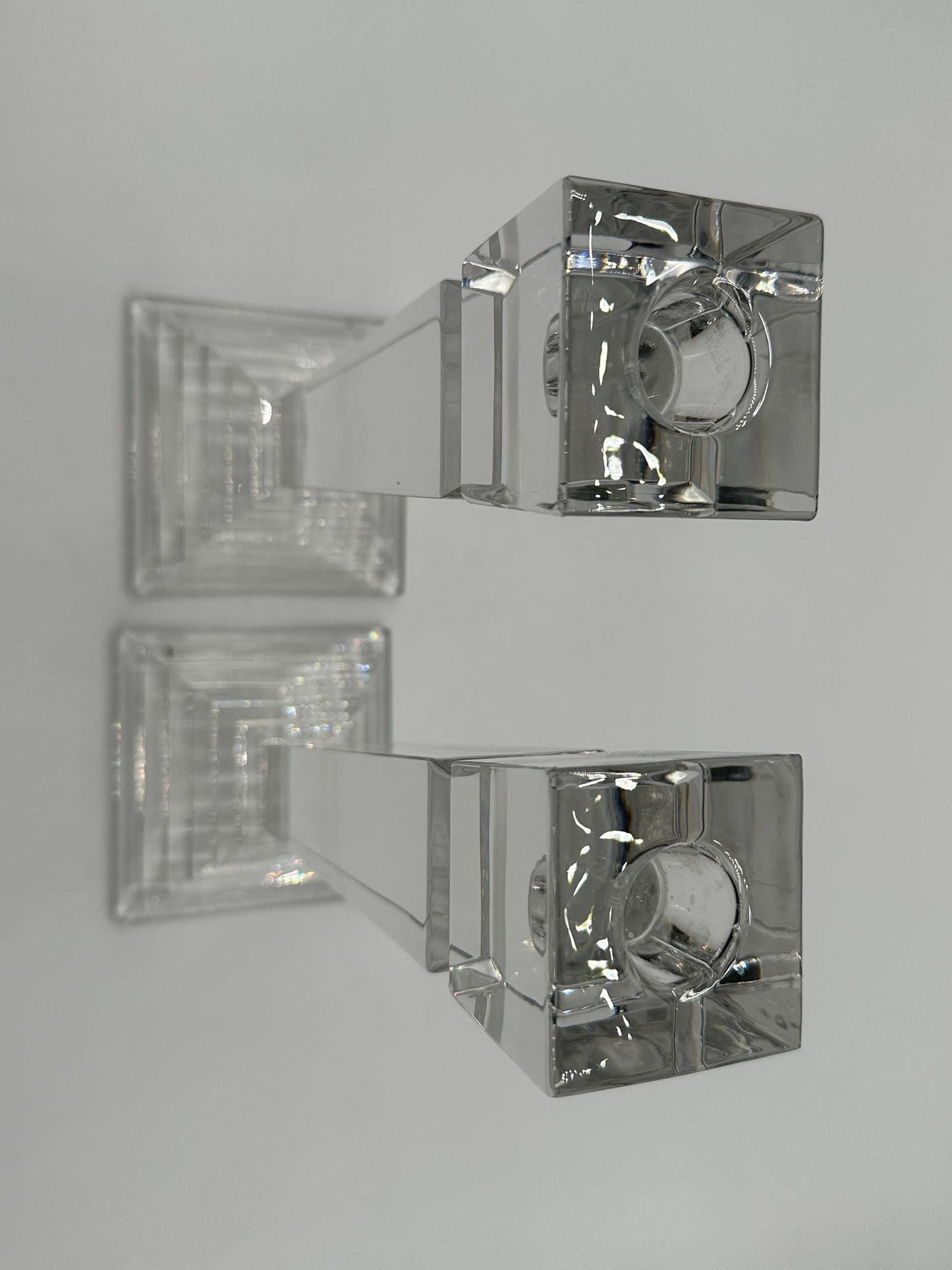 Vintage Lenox Ovations Monument Crystal Candlestick Pair - Elegant Dining Table Centerpiece