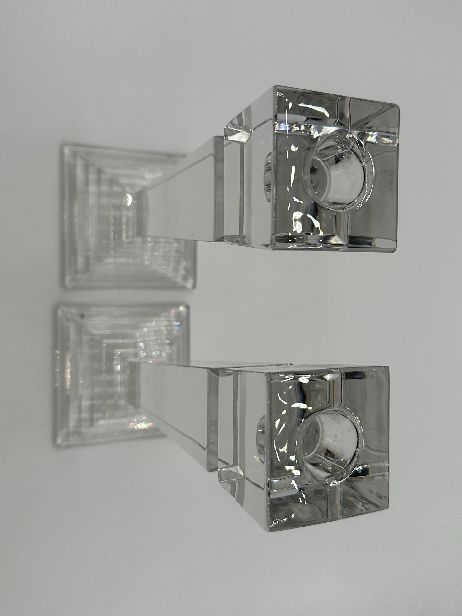 Vintage Lenox Ovations Monument Crystal Candlestick Pair - Elegant Dining Table Centerpiece