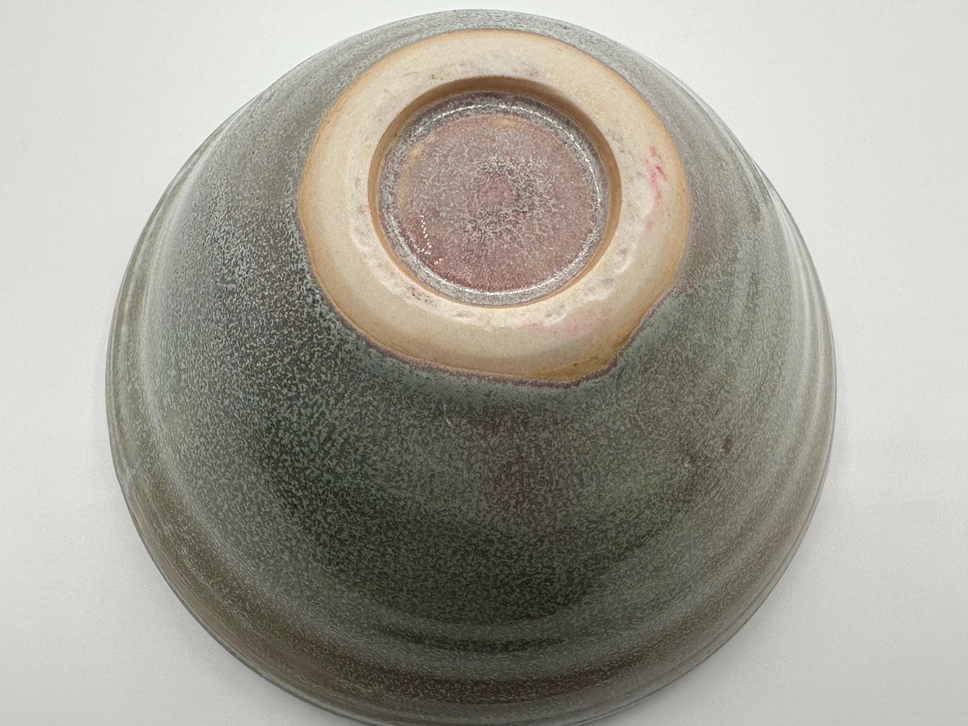 Handcrafted Green & Pink Ceramic Bowl - Unique Decorative Pottery for Home Decor