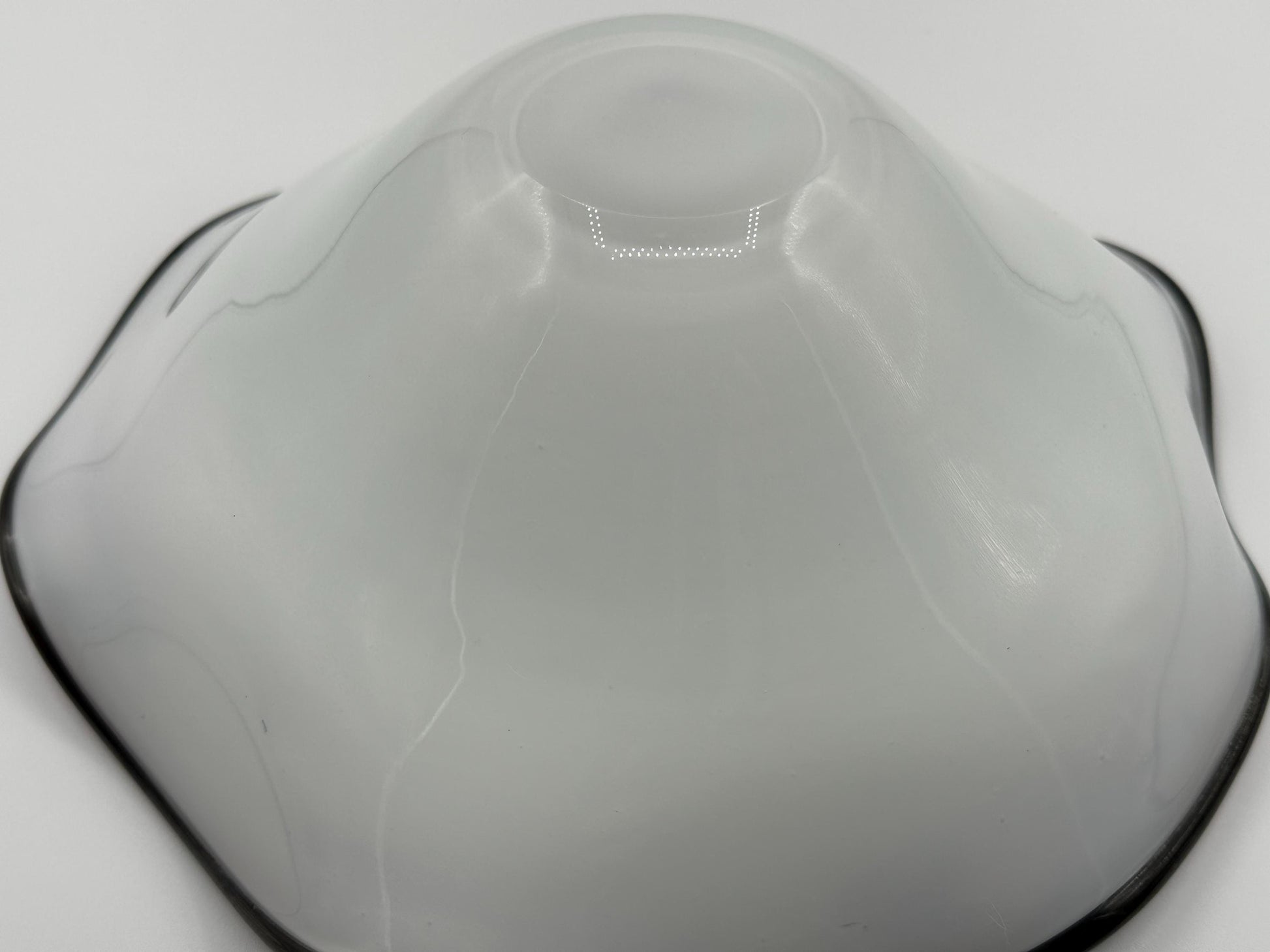 Vintage Art Deco Fenton Glass Bowl: White with Purple & Pink Accents - Elegant Home Decor